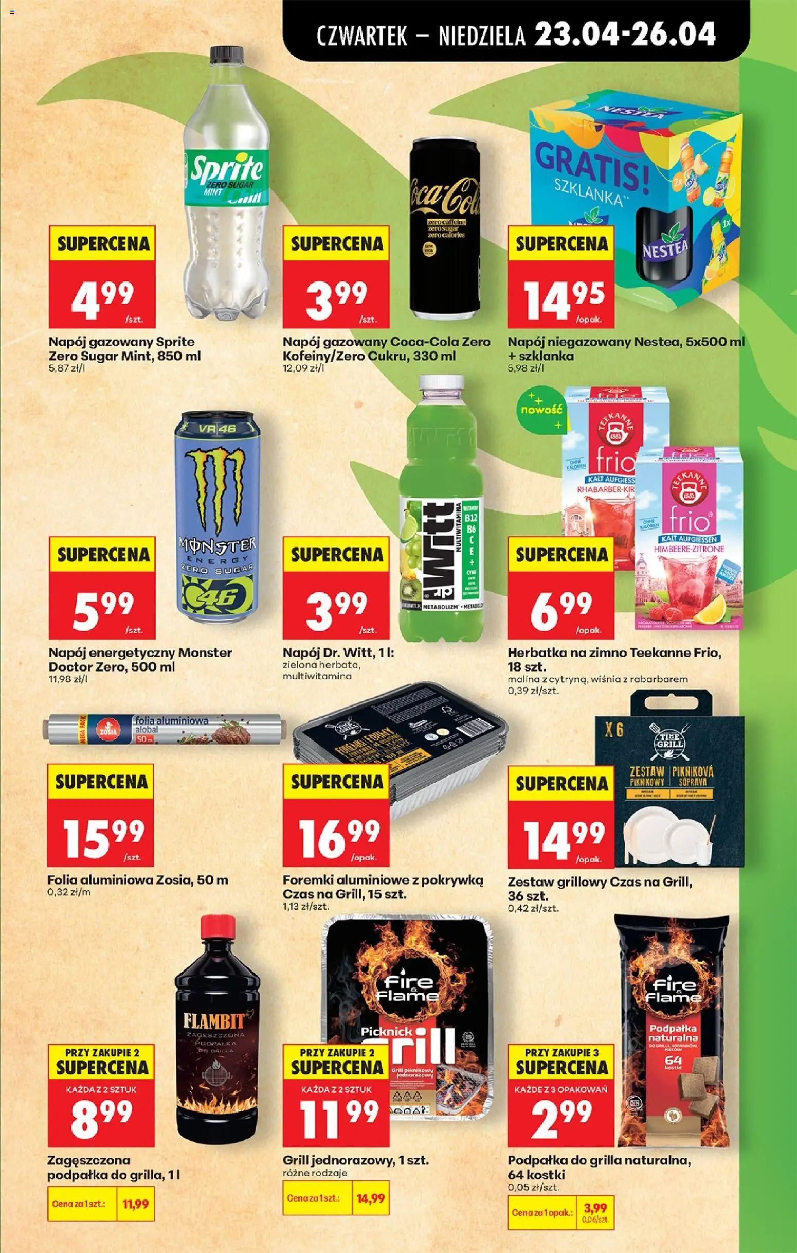 Biedronka gazetka od czwartku od 23.04.2026 | Strona: 57 | Produkty: Szklanka, Malina, Grill, Sprite