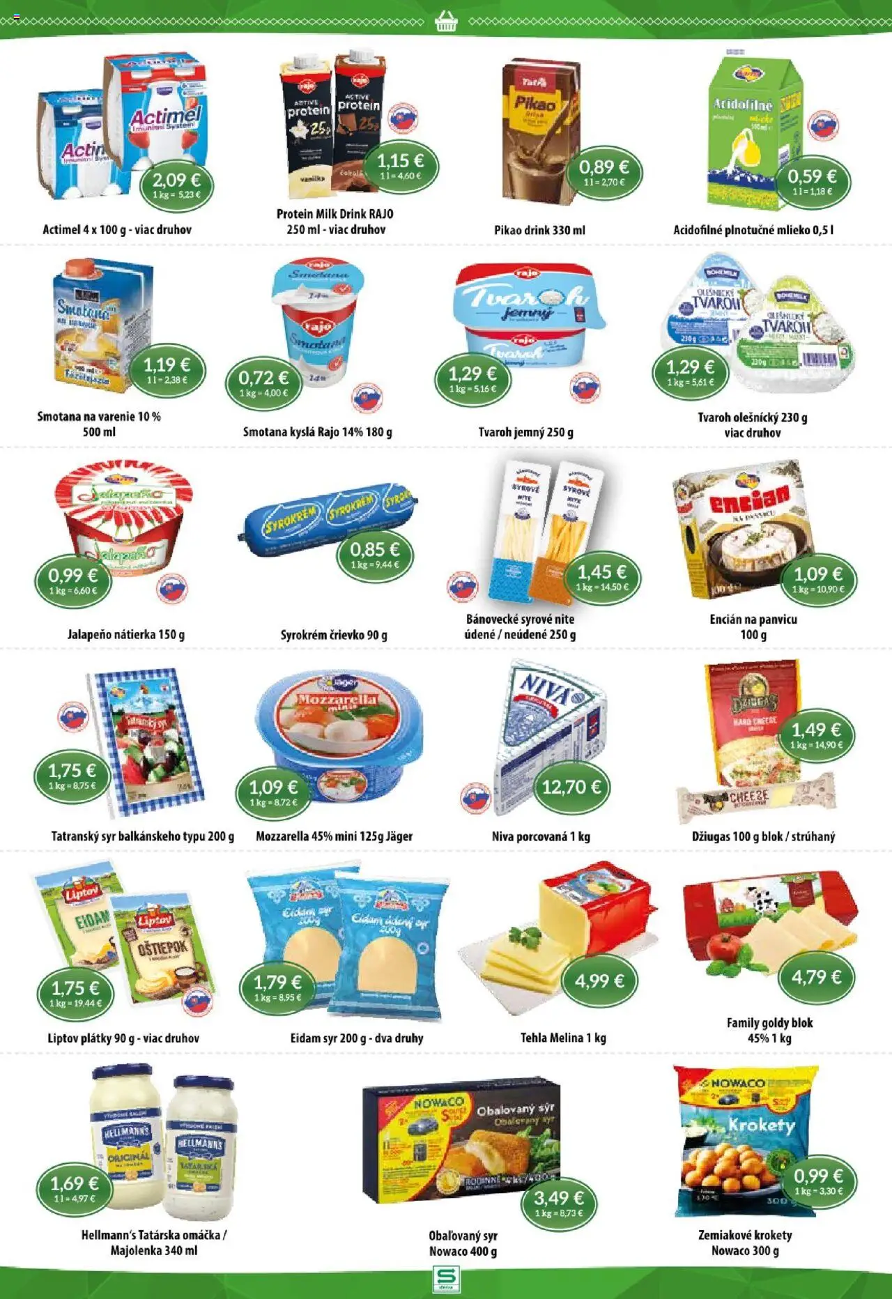 Nové Sintra akcie – leták je platný od 16.10.2025 | Strana: 5 | Produkty: Smotana, Eidam, Omáčka, Actimel