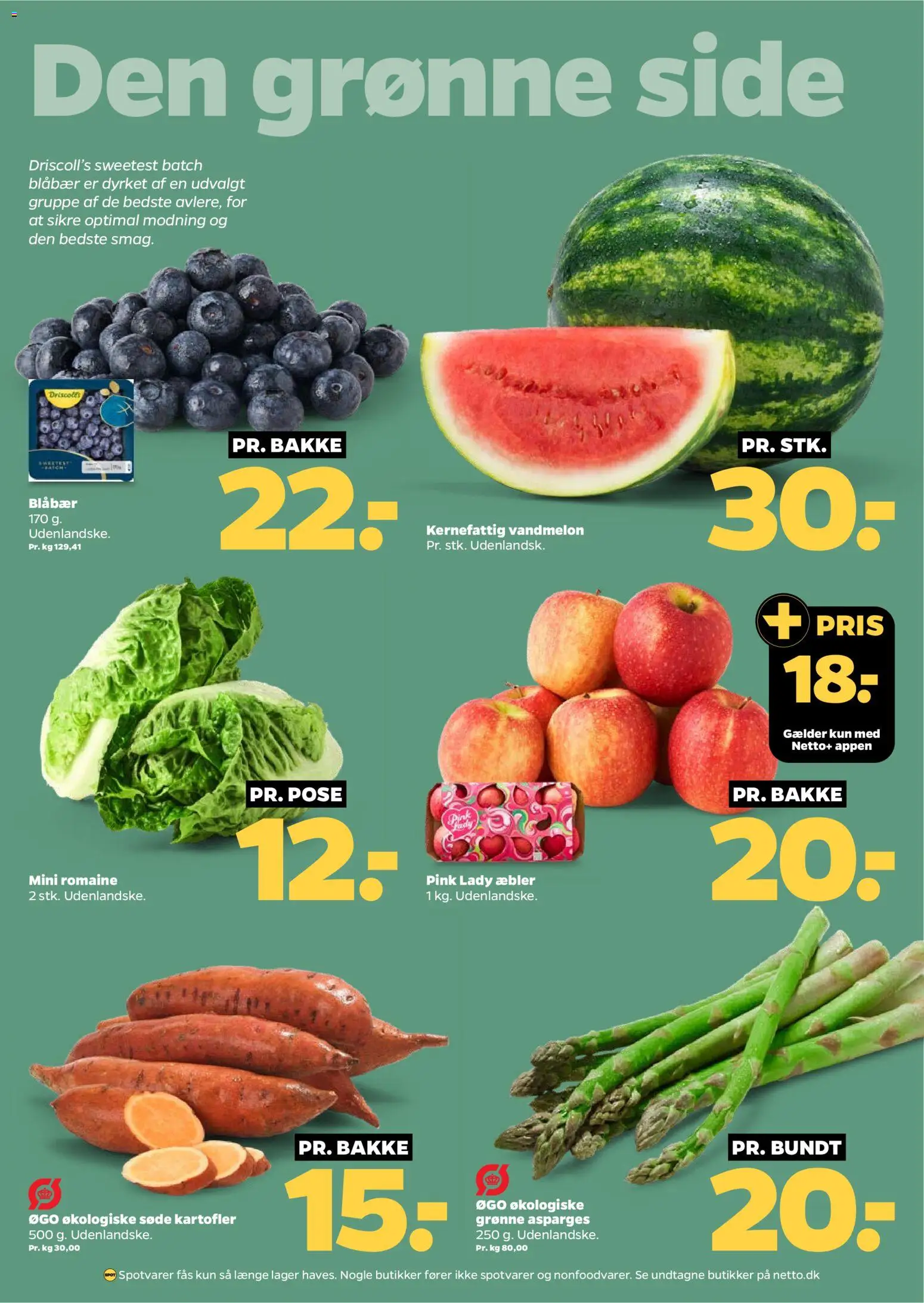 Netto tilbudsavis – gyldig fra 11.04.2026 | Side: 4 | Produkter: Æbler, Kartofler, Vandmelon, Asparges
