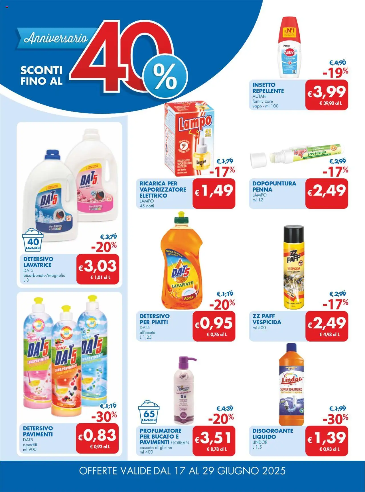 Volantino MD Discount del 17.06.2025 | Pagina: 14 | Prodotti: Detersivo per piatti, Talco, Lavatrice, Aceto
