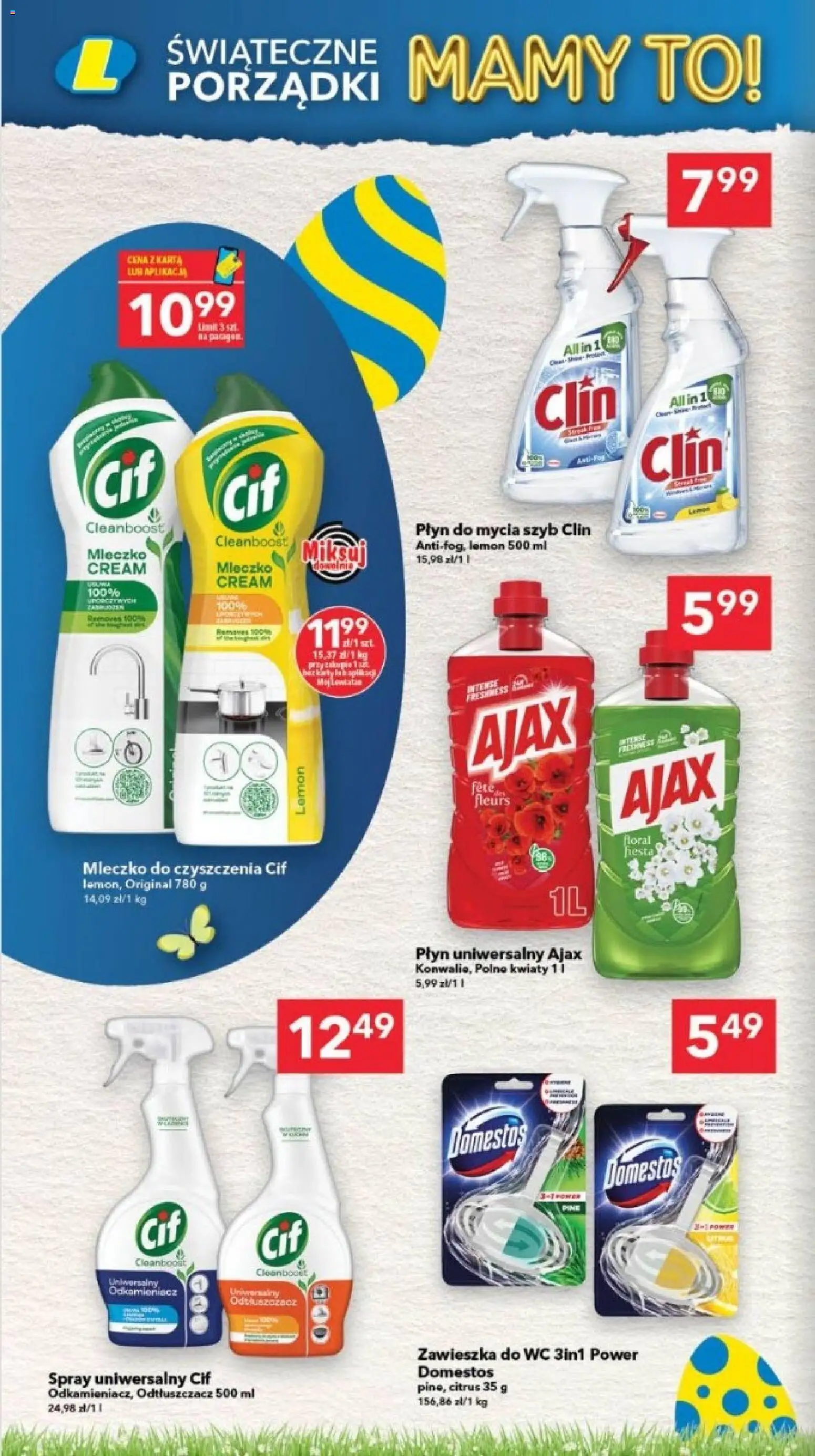 Lewiatan gazetka - Szczecin od 12.03.2026 | Strona: 14 | Produkty: Karta, Płyn do mycia szyb, Domestos, Kwiaty