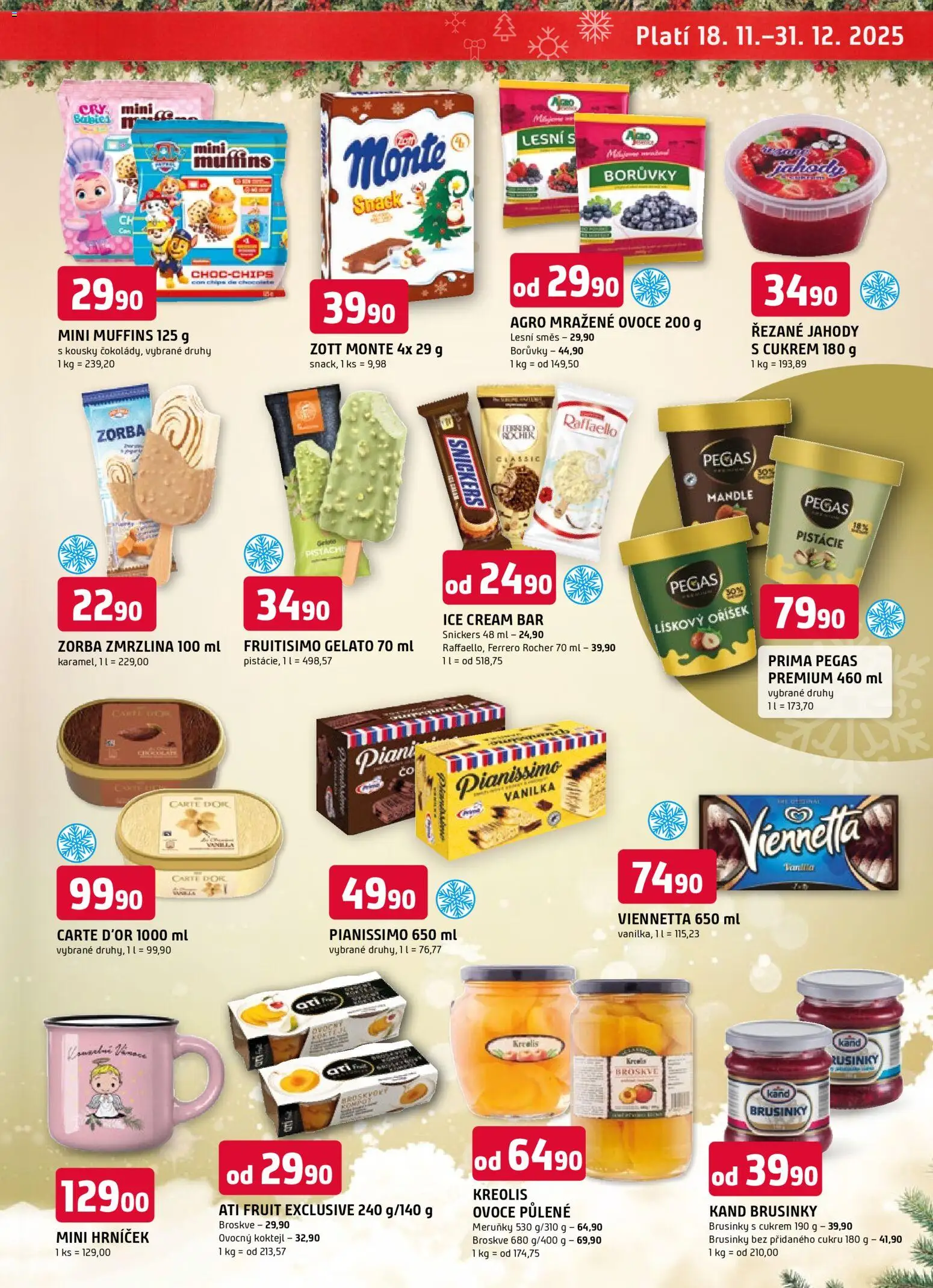 Trefa leták - Vánoční speciál od 19.11.2025 | Strana: 5 | Produkty: Ovoce, Ferrero Rocher, Pistácie, Zmrzlina