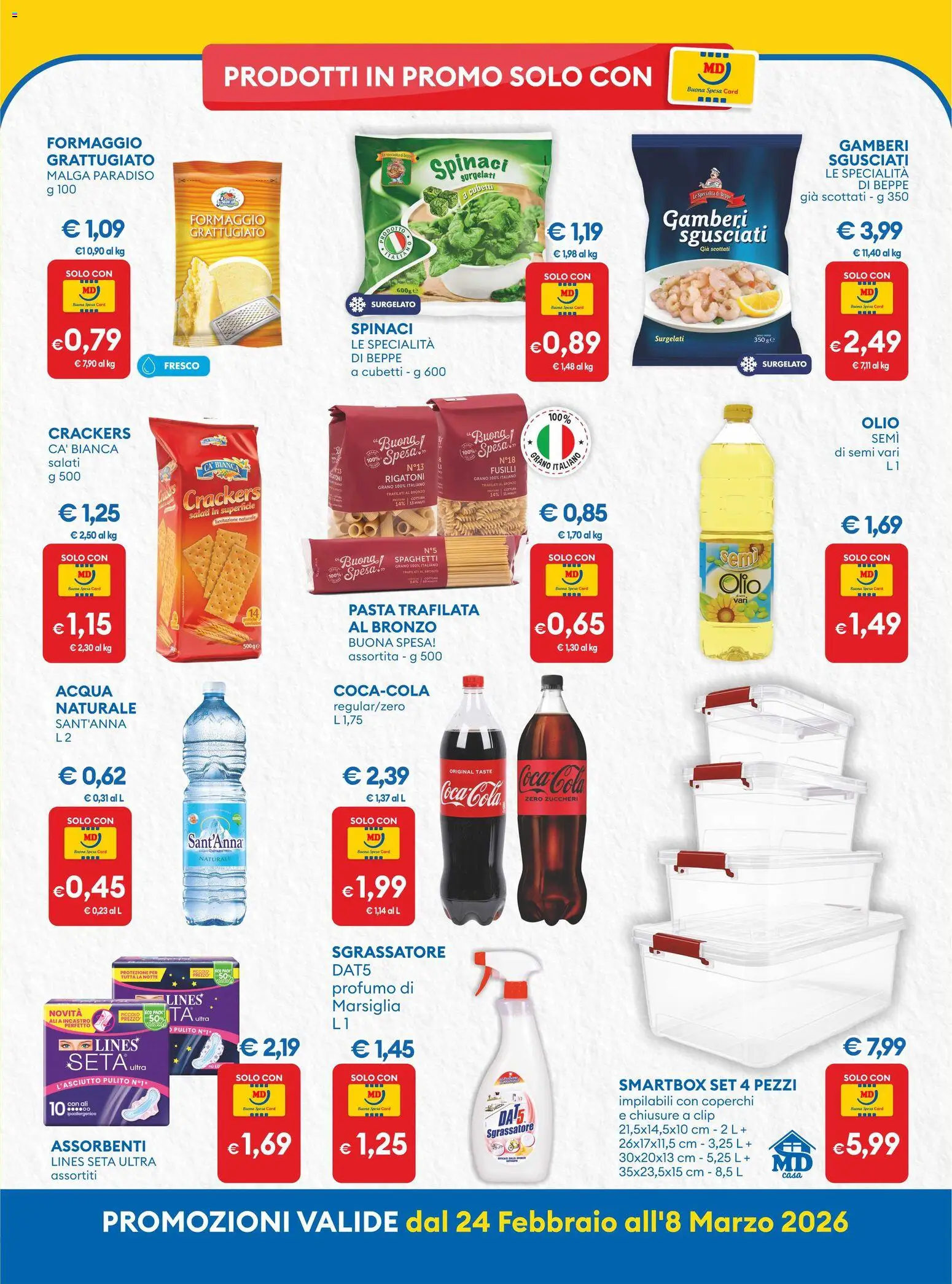 Volantino MD Discount del 24.02.2026 | Pagina: 14 | Prodotti: Sgrassatore, Acqua, Olio, Crackers