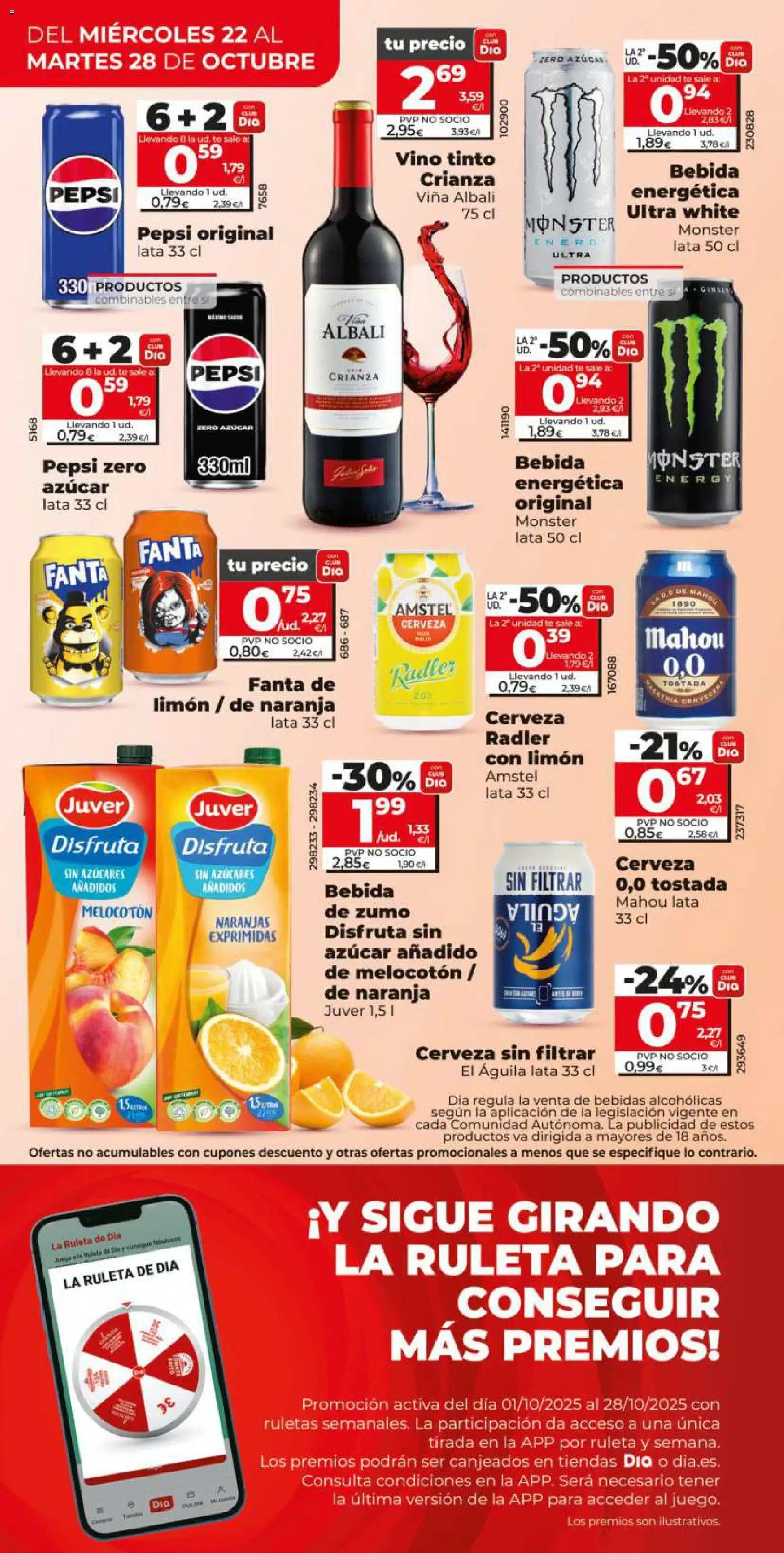 Dia - folleto Market │ válido desde el 22.10.2025 | Página: 10 | Productos: Vino, Cerveza, Naranjas, Ροζ πιπέρι