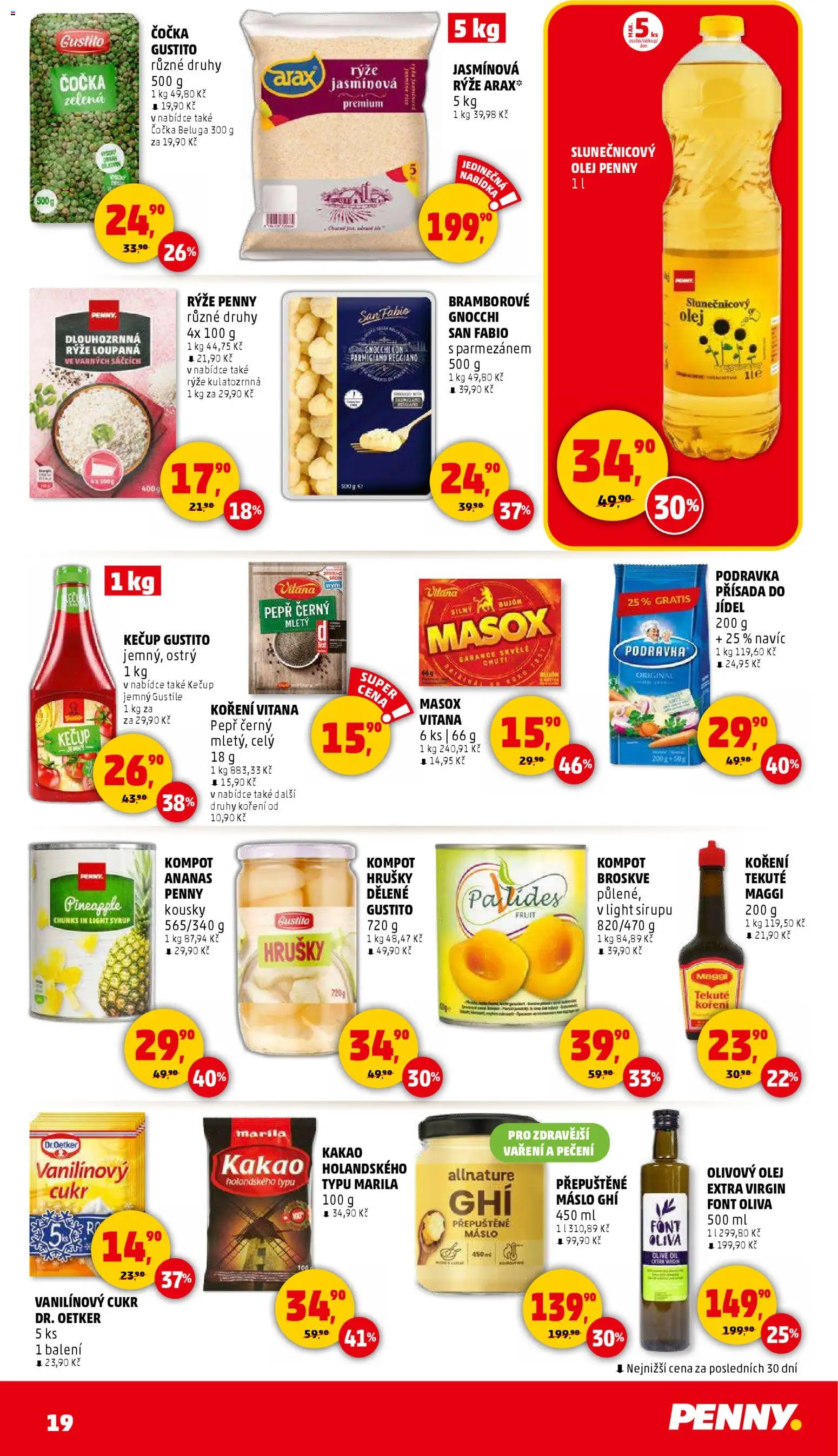 Penny Market leták - Čtvrtečník od 22.01.2026 | Strana: 19 | Produkty: Kompot, Koření, Parmigiano Reggiano, Gnocchi