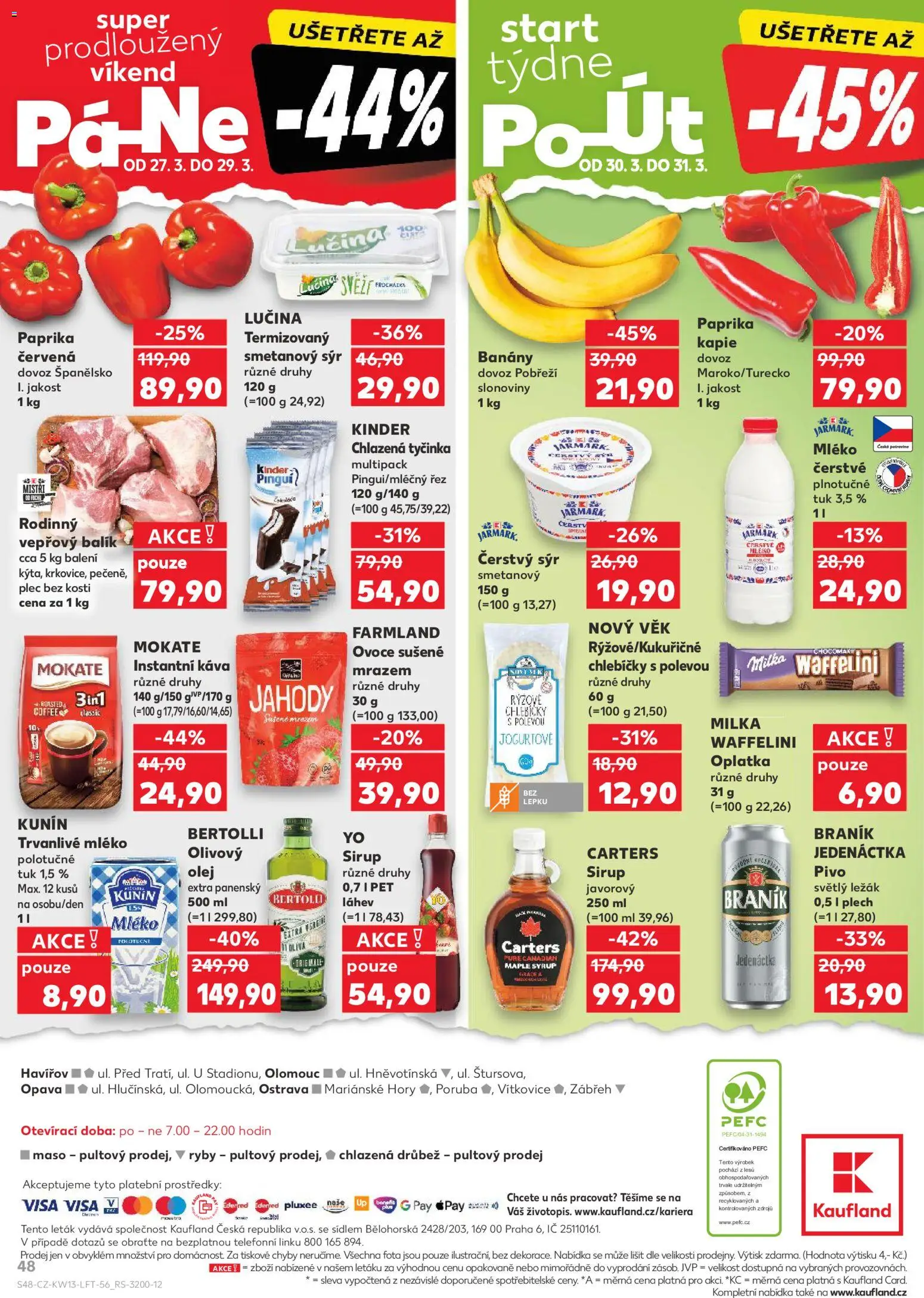 Kaufland leták - Ostrava od 25.03.2026 | Strana: 48 | Produkty: Ovoce, Olej, Jahody, Kinder