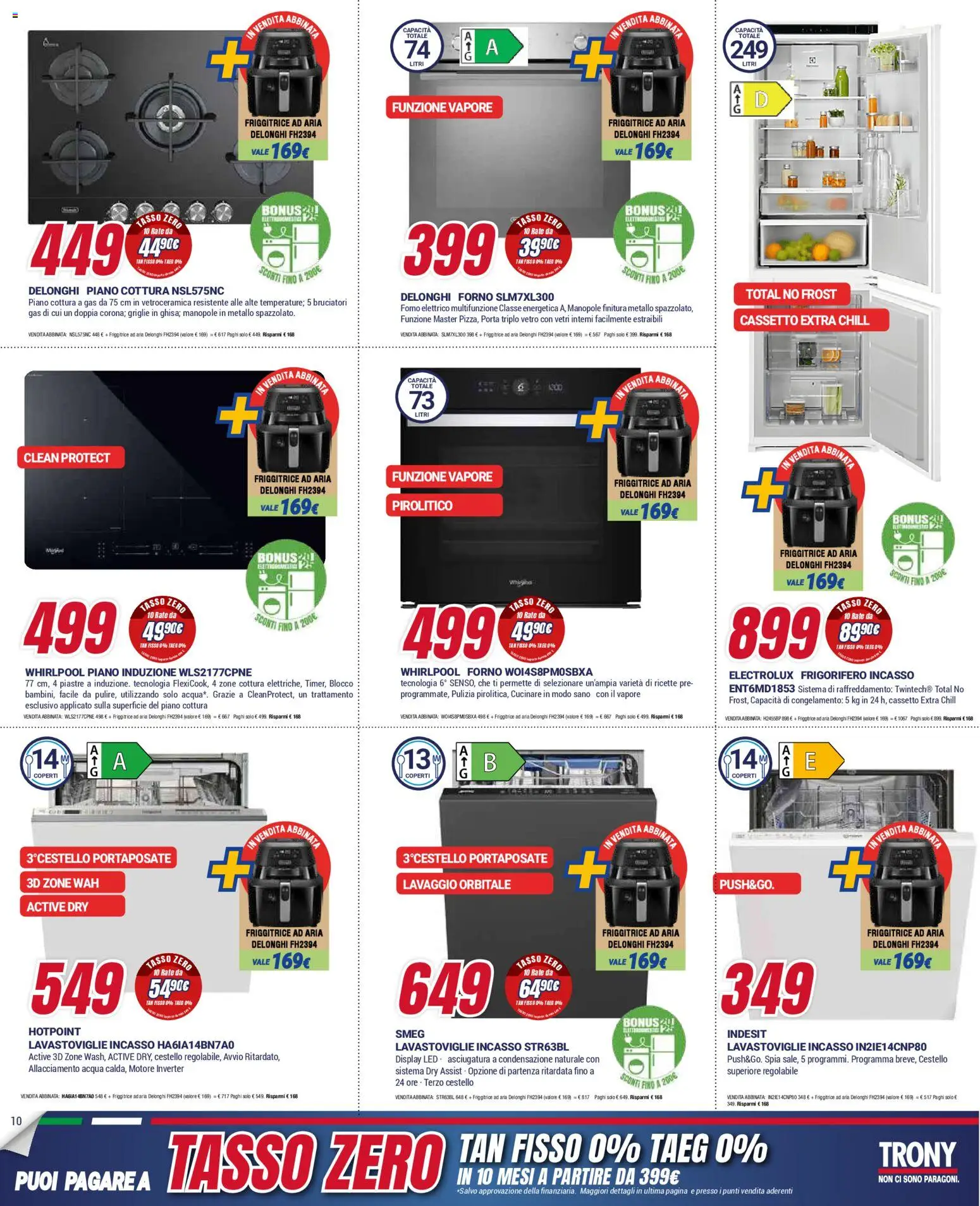 Volantino Trony del 15.01.2026 | Pagina: 10 | Prodotti: Friggitrice ad aria, Acqua, Forno, Forno elettrico