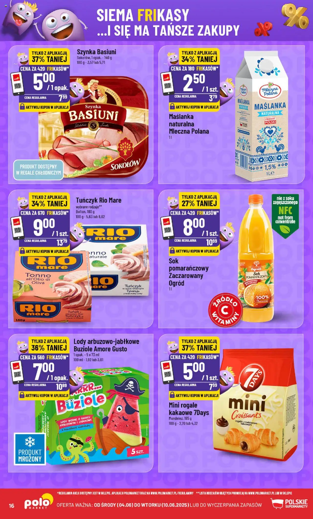 POLOmarket Gazetka od 04.06.2025 | Strona: 16 | Produkty: Tuńczyk w oliwie z oliwek, Tuńczyk rio mare, Sok, Lody