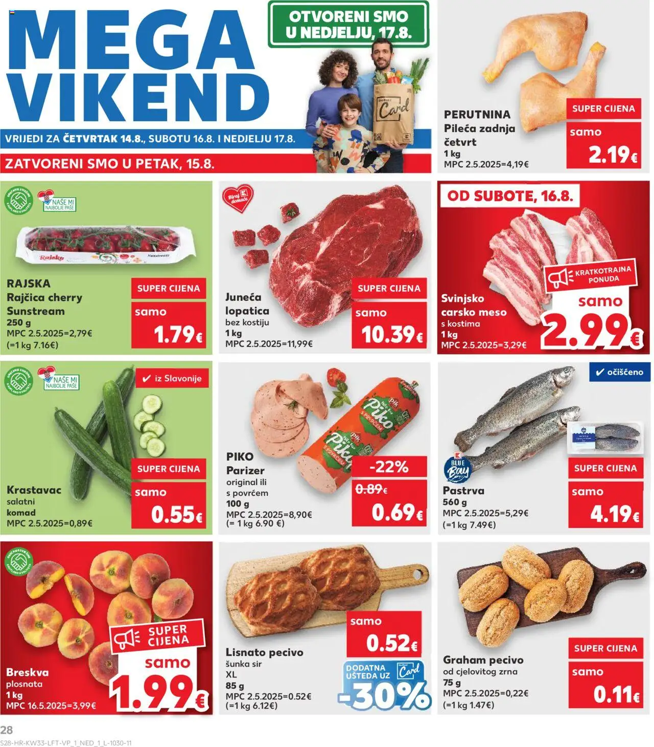 Kaufland katalog | vrijedi od 13.08.2025 | Stranica: 28 | Proizvodi: Carsko meso, Šunka, Rajčica, Pecivo