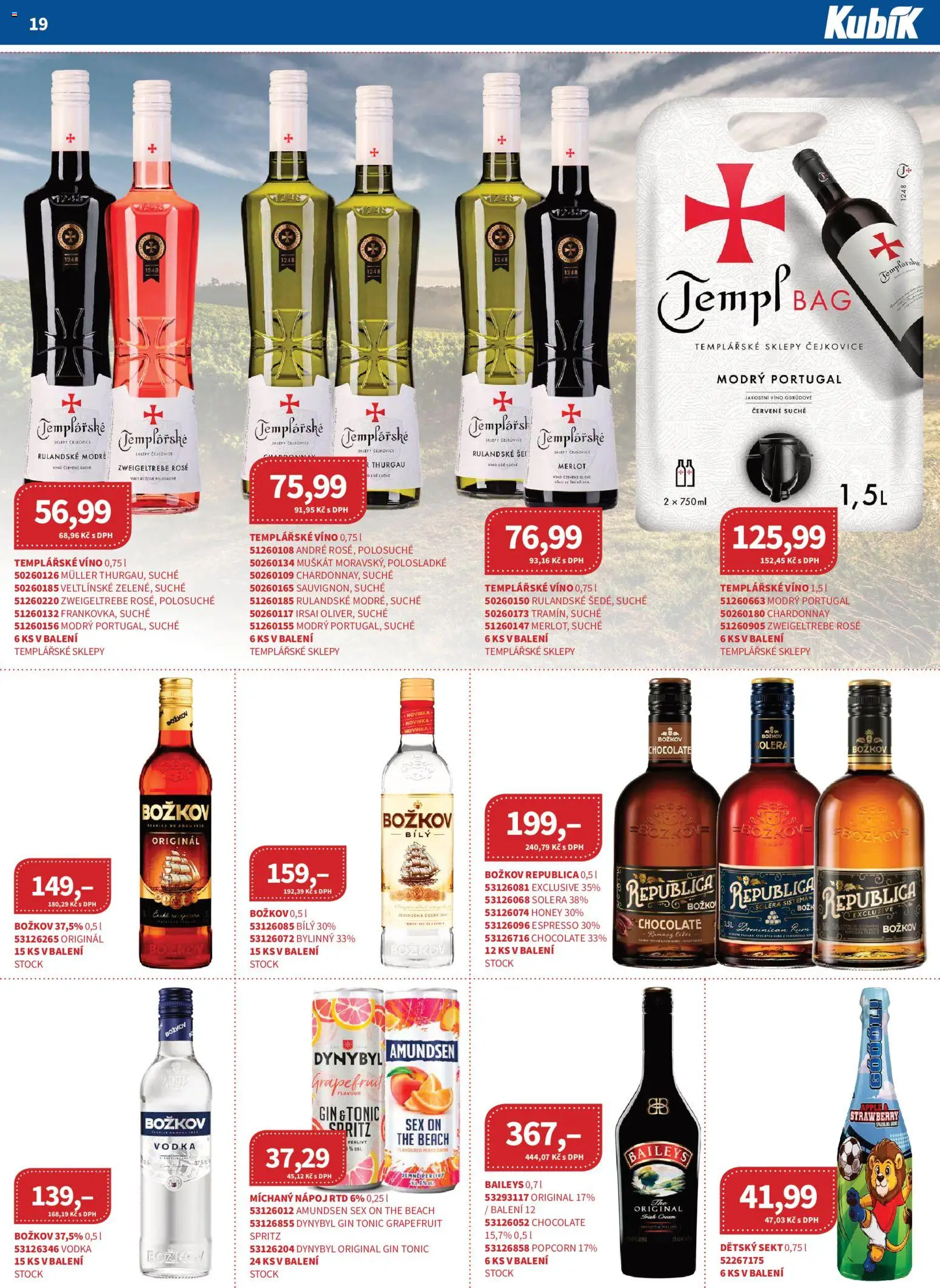Kubík leták - Velkoobchod 04/2026 od 01.04.2026 | Strana: 19 | Produkty: Víno, Spritz, Sekt, Republica