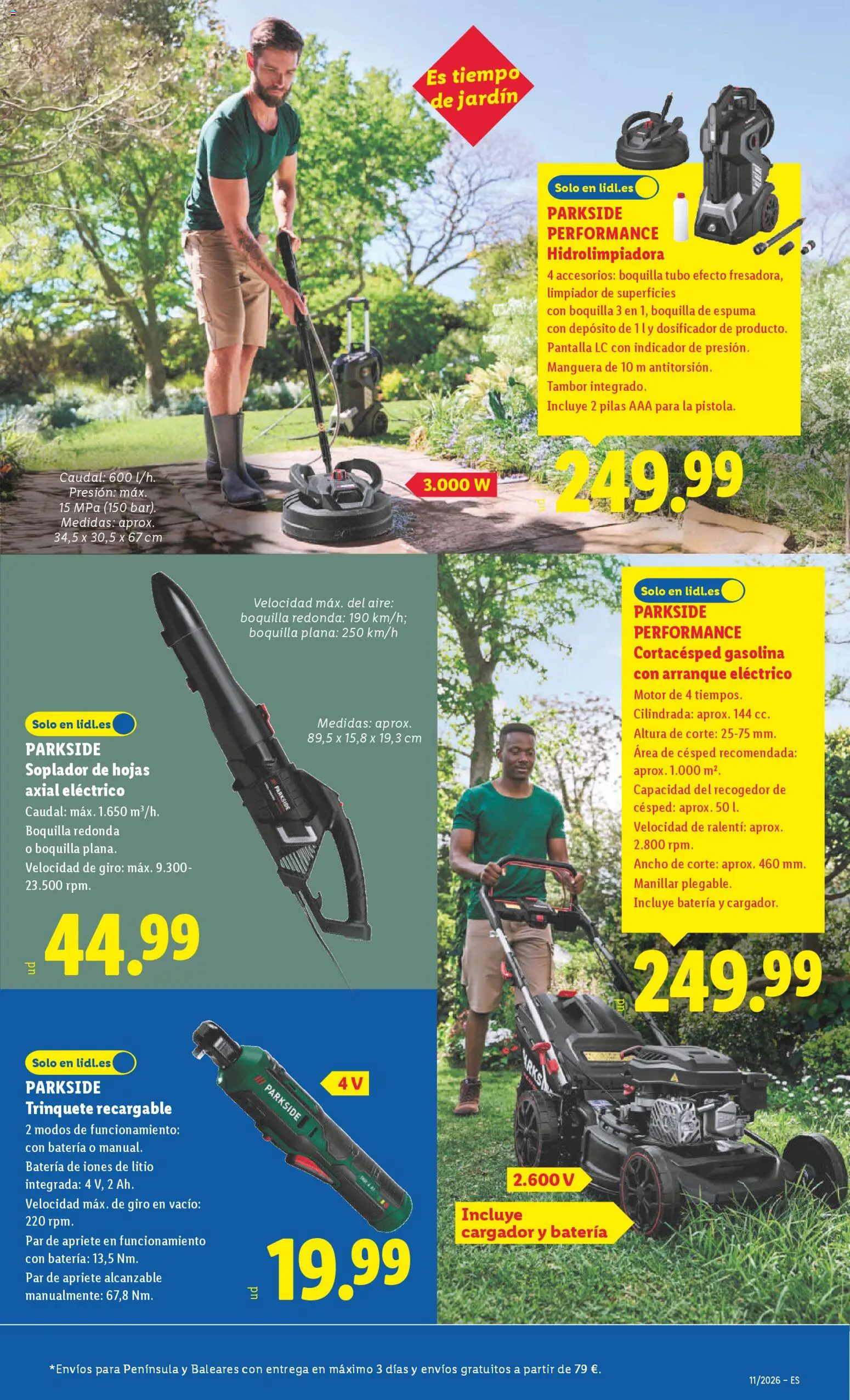 Lidl folleto de bazar │ válido desde el 09.03.2026 | Página: 3 | Productos: Hidrolimpiadora, Manguera, Απολυμαντικό, Batería