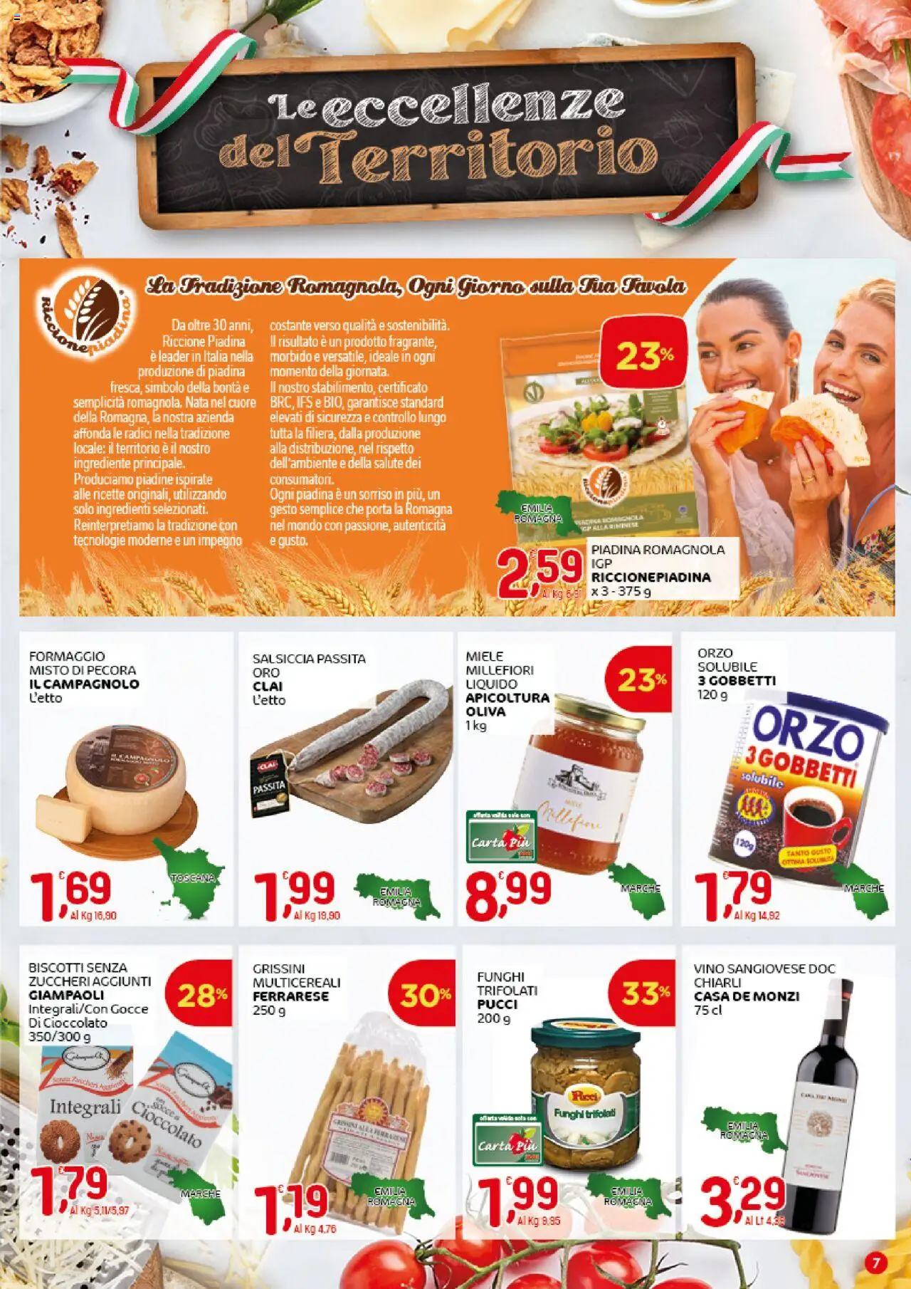 Volantino CRAI del 21.08.2025 | Pagina: 7 | Prodotti: Cioccolato, Formaggio, Salsiccia, Vino