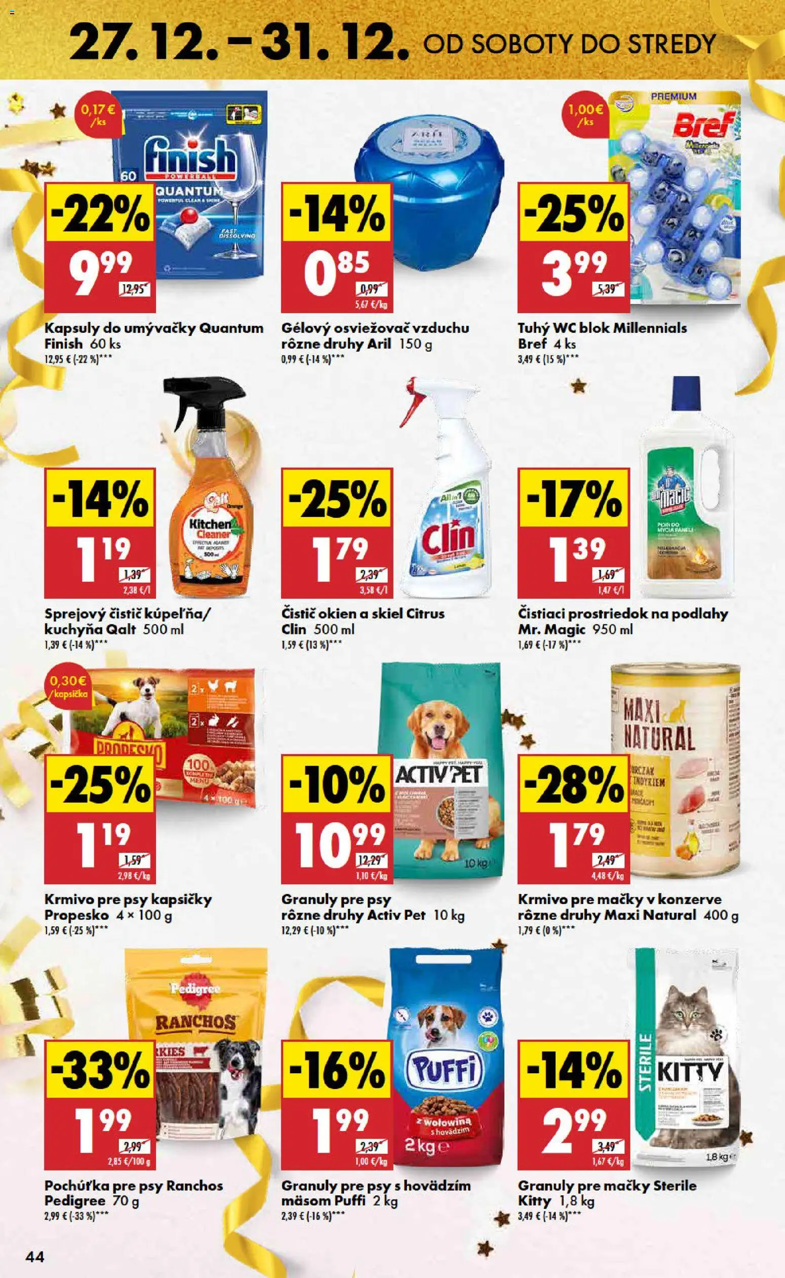 Nové Biedronka akcie – leták je platný od 27.12.2025 | Strana: 44 | Produkty: Kuchyňa, Osviežovač vzduchu, Čistič okien, Wc