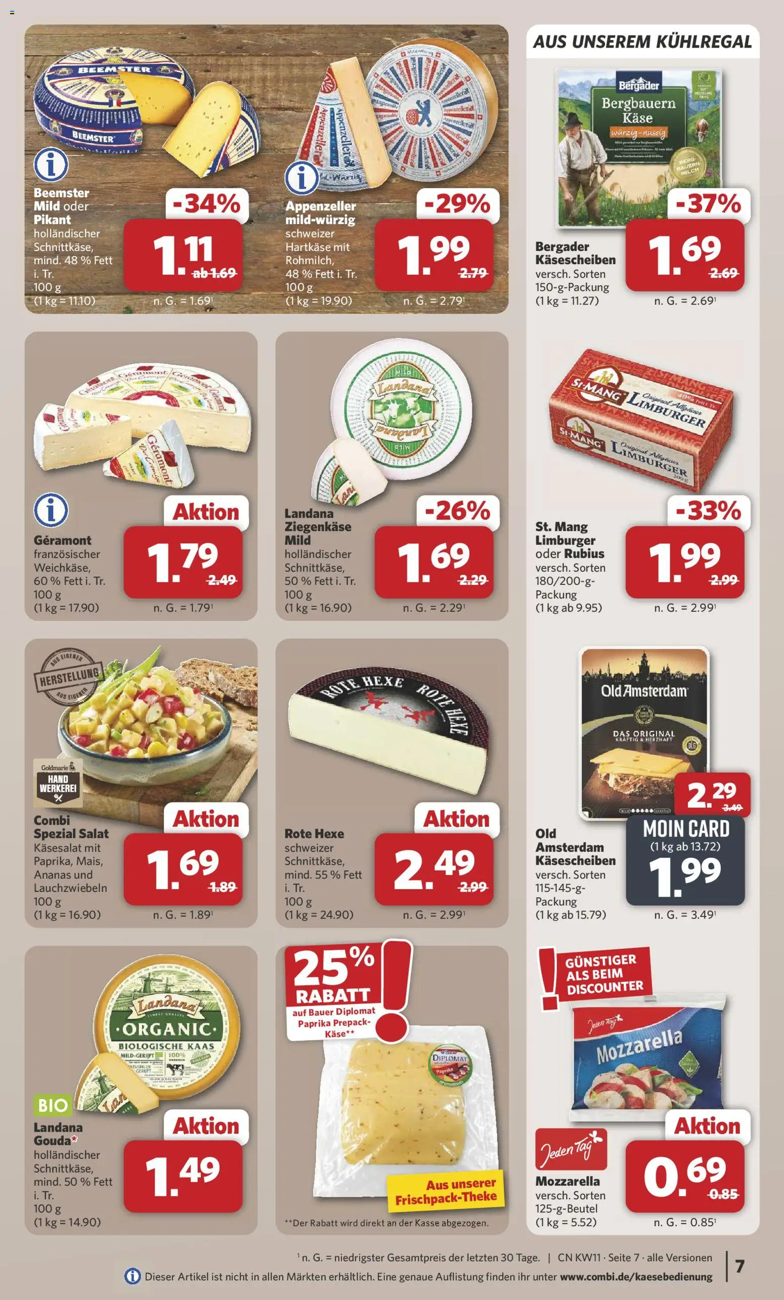 Combi Prospekt 	 – gültig ab 09.03.2026 | Seite: 7 | Produkte: Käse, Mozzarella, Ziegenkäse, Paprika