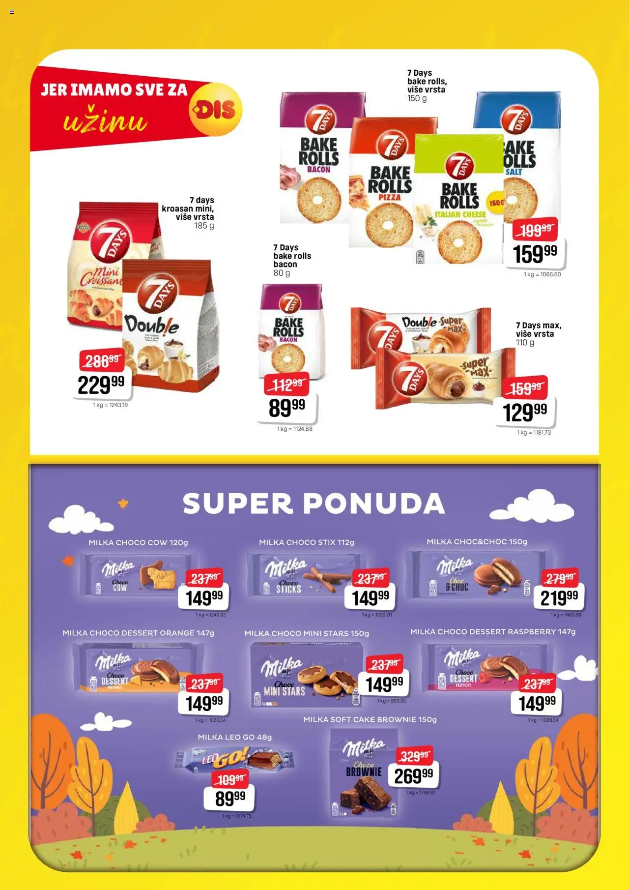 DIS katalog - važi od 15.08.2025 | Strana: 7 | Proizvode: Milka, Kroasan, Brownie