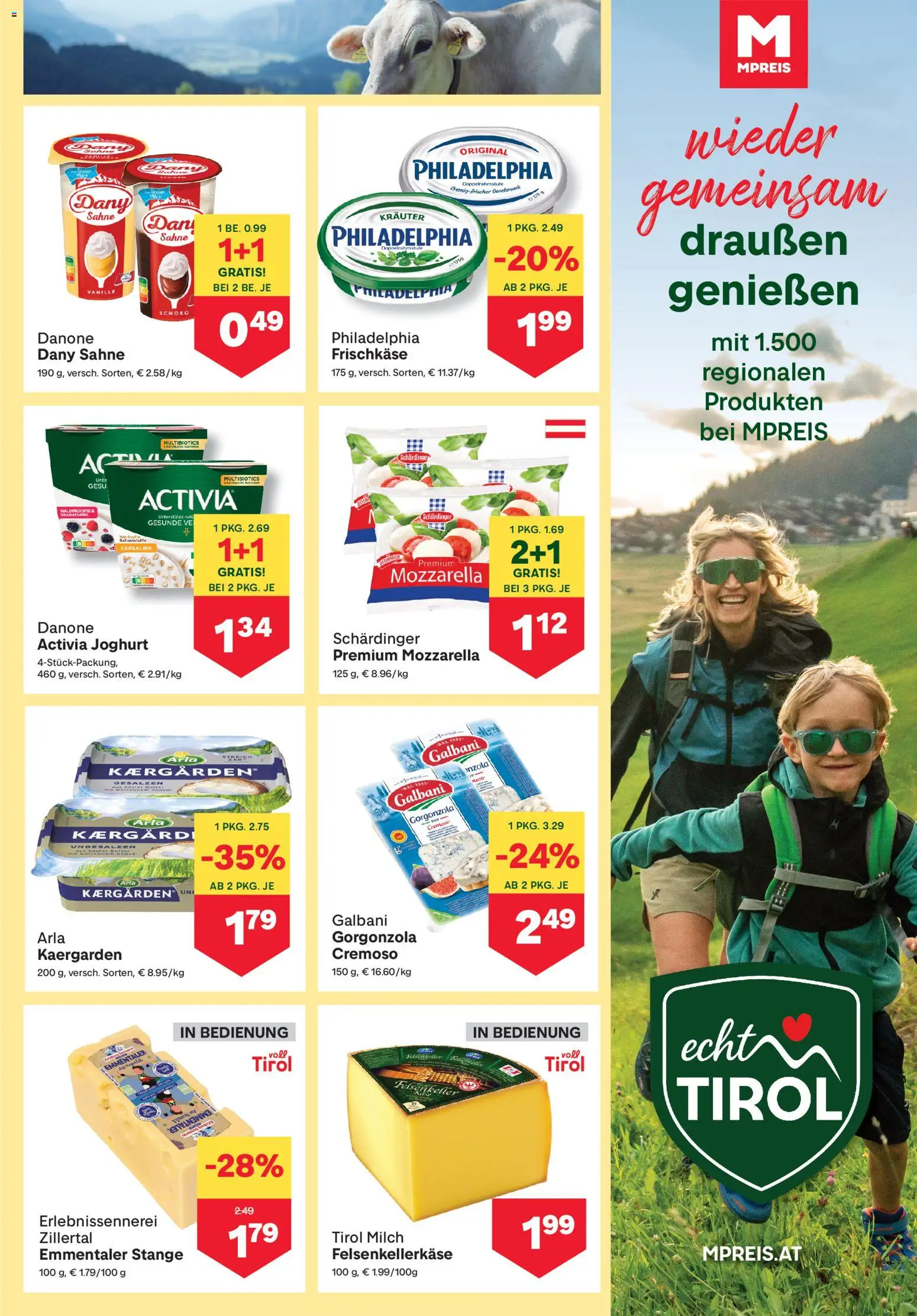 MPREIS Flugblatt gültig ab 16.04.2026 | Seite: 5 | Produkte: Sahne, Milch, Butter, Joghurt