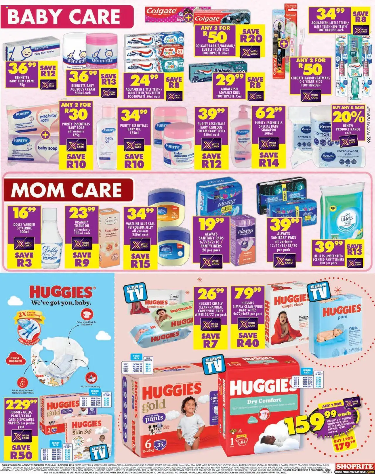 New Shoprite catalogue – valid from 22.09.2025 | Page: 7 | Products: Fragrance, Cream, Fruit, Toothbrush