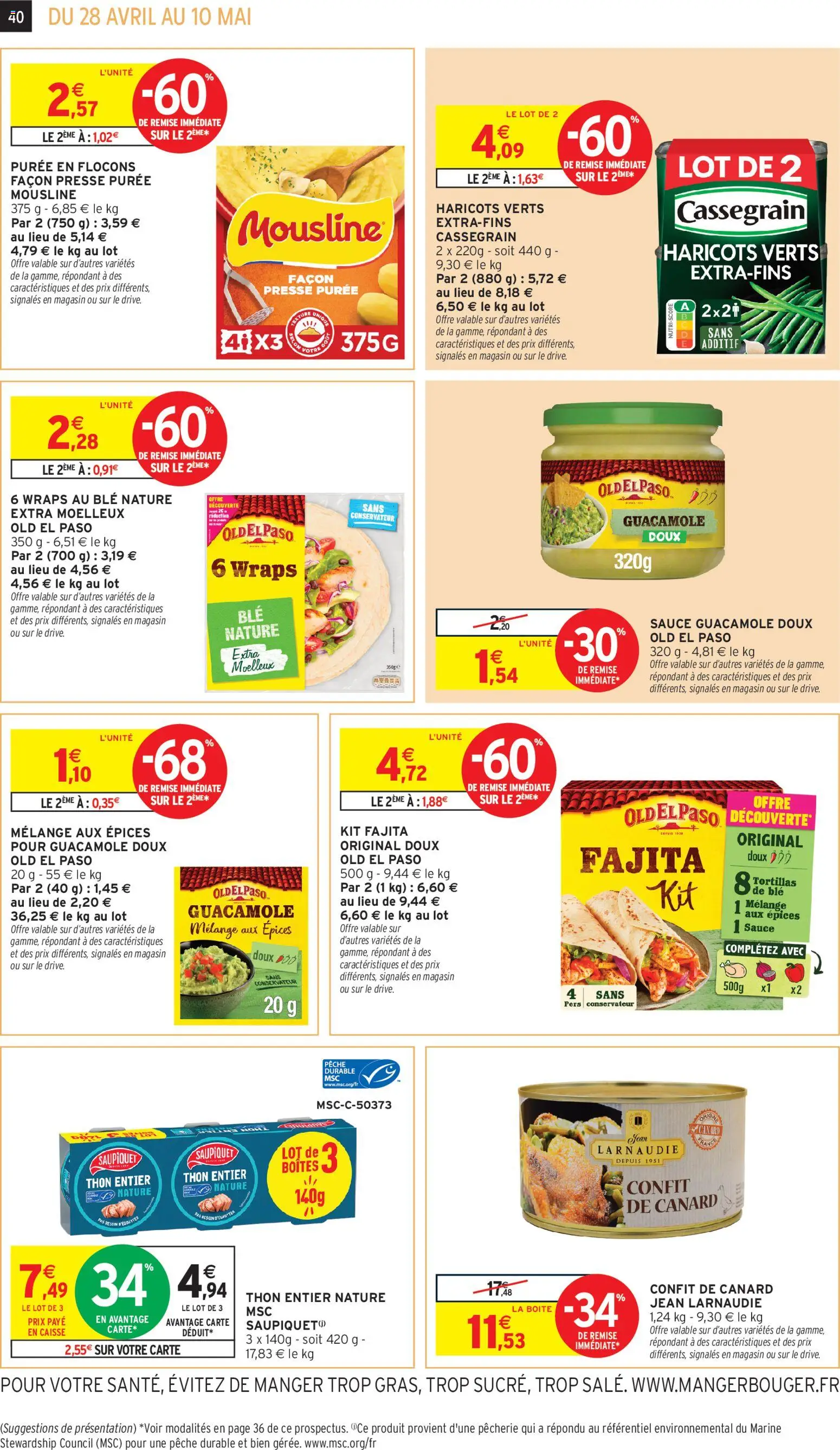 {H1} | Page: 32 | Produits: Flocons, Pêche, Tortillas, Guacamole