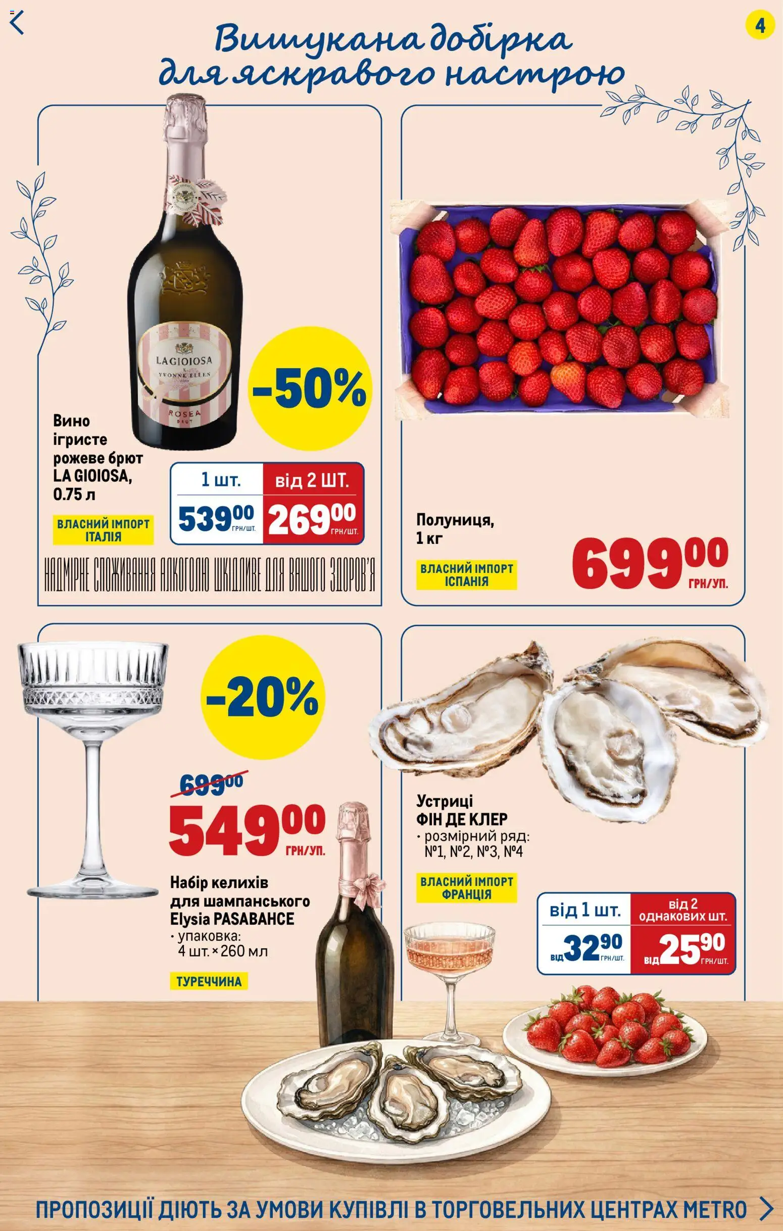 Metro Kаталог - дійснийкції з 04.03.2026 | Сторінка: 4 | Товари: Вино, Устриці