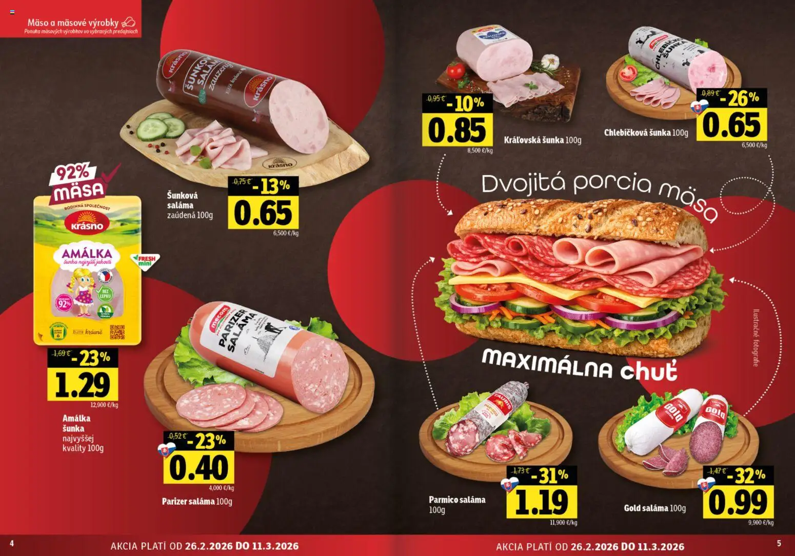 Nové Fresh akcie – leták je platný od 26.02.2026 | Strana: 3 | Produkty: Saláma, Šunka
