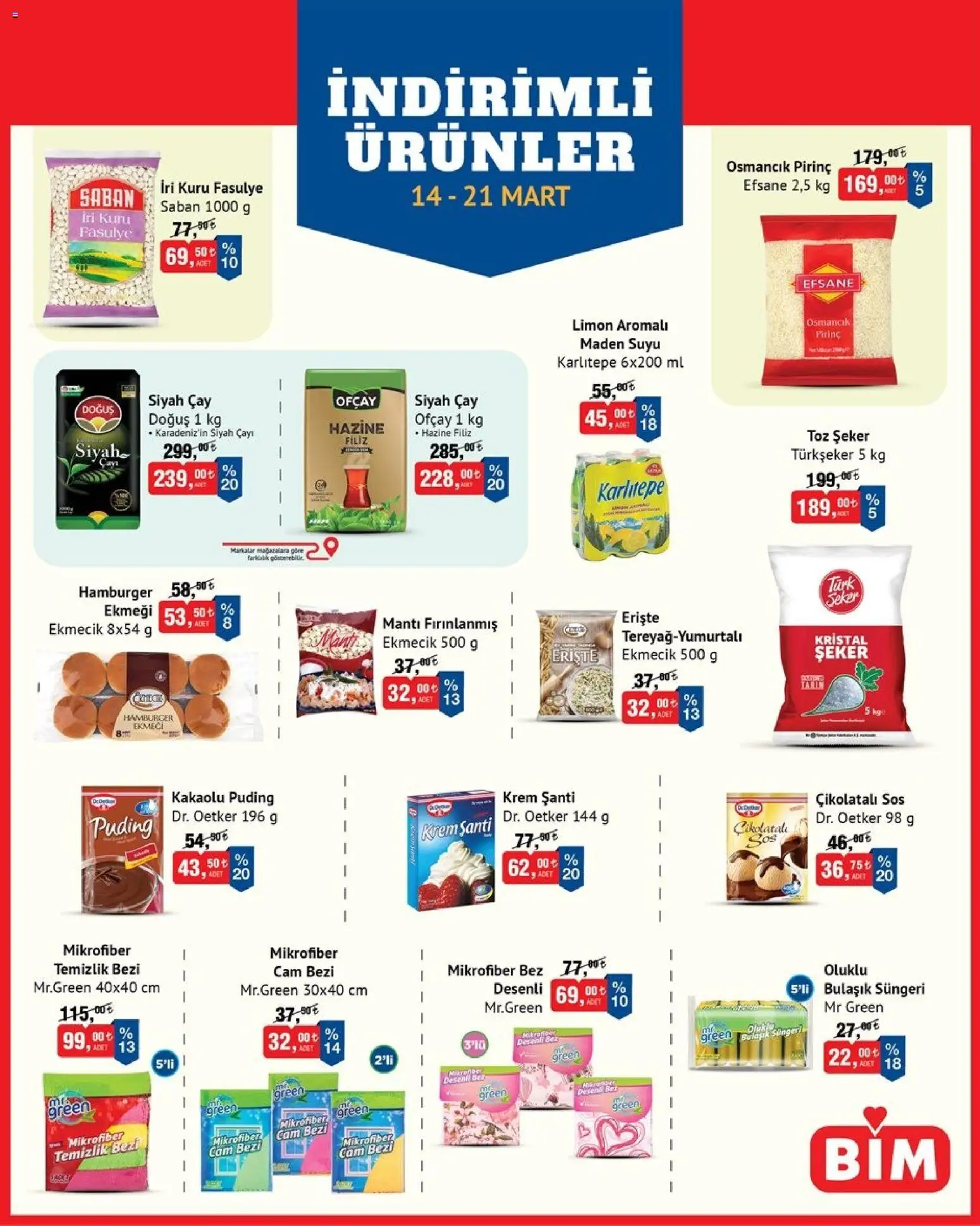 BİM - İndirimli Ürünler - 14.03.2026 tarihinden itibaren geçerlidir | Sayfa: 2 | Ürünler: Erişte, Şeker, Limon, Maden suyu