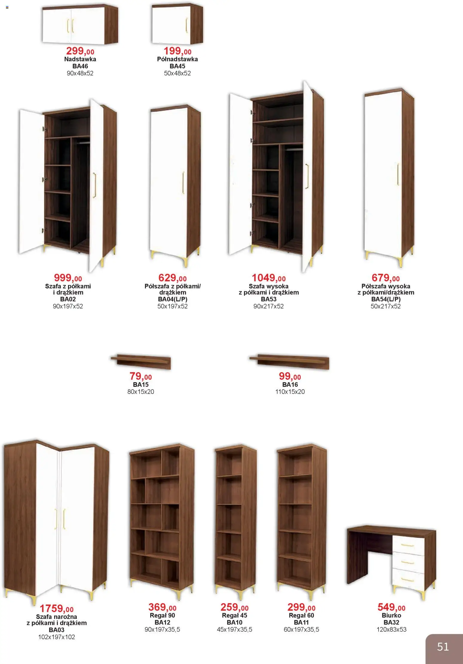 Bodzio Katalog od 01.04.2026 | Strona: 51 | Produkty: Szafa, Biurko, Szafa Narożna, Regał