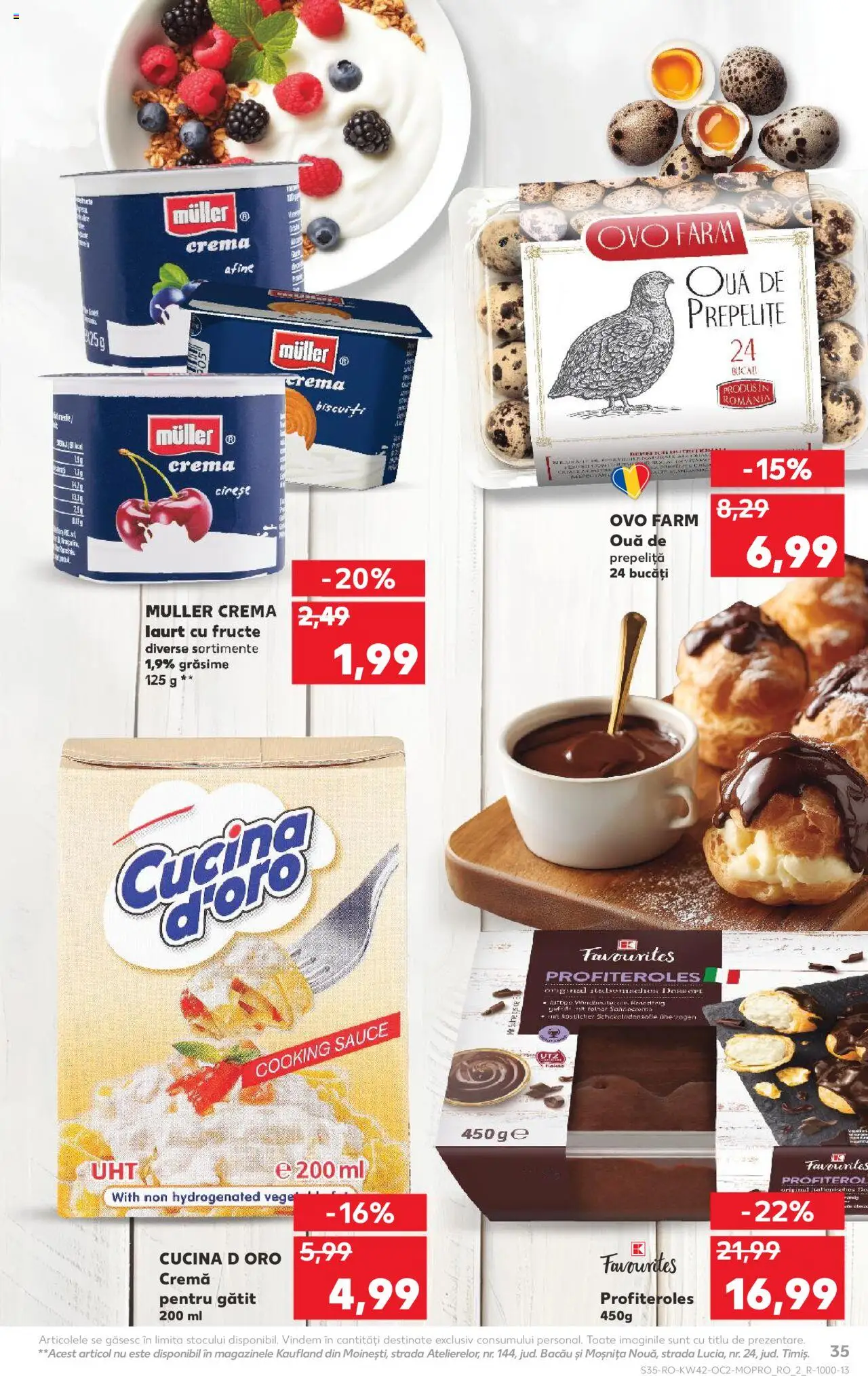 Kaufland RO akciós ujság - amely érvényes a következő dátumtól: 15.10.2025 | Oldal: 35 | Termékek: Profiteroles