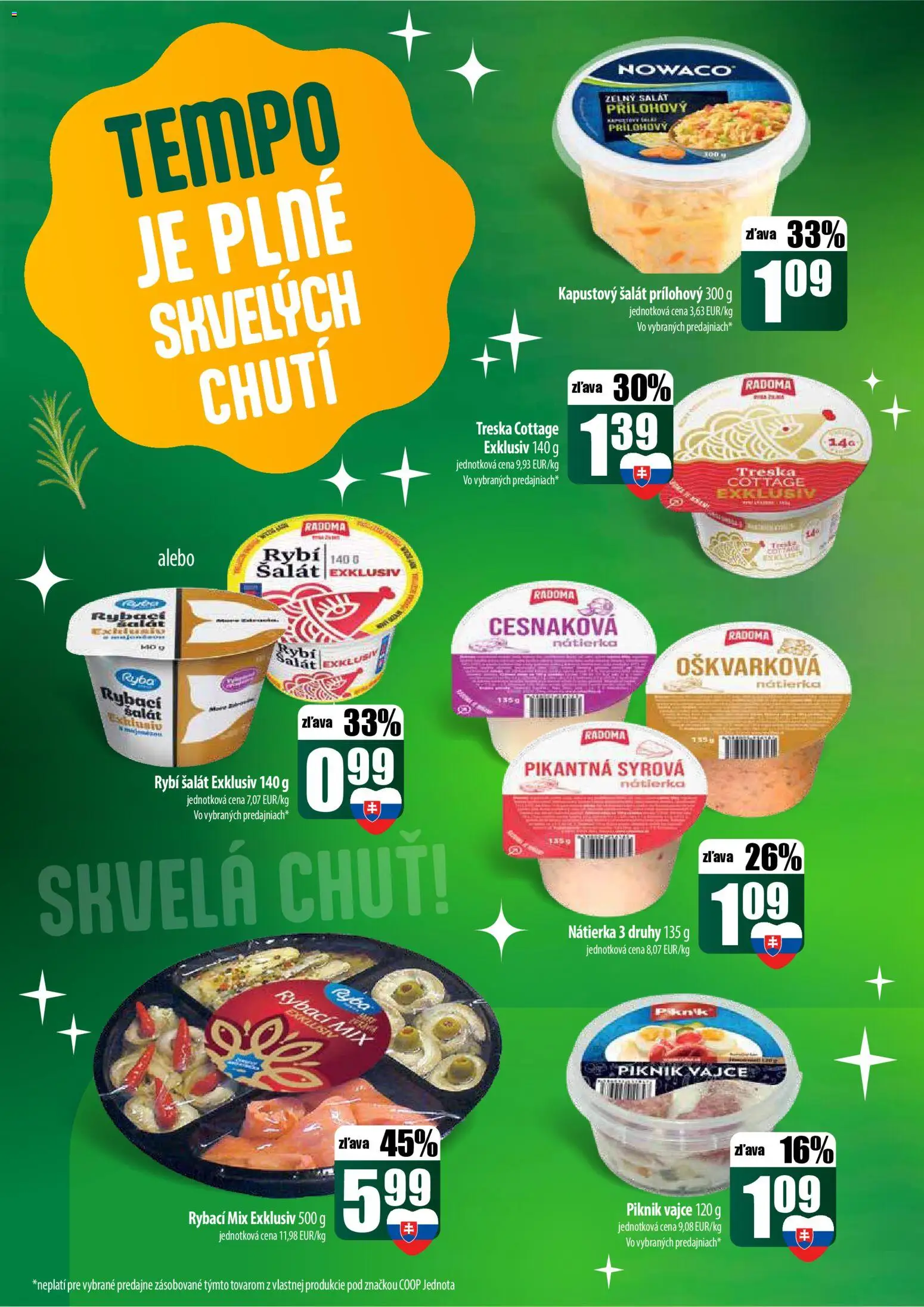 Nové COOP Jednota akcie – leták je platný od 22.12.2025 | Strana: 14 | Produkty: Ryba, Šalát, Treska