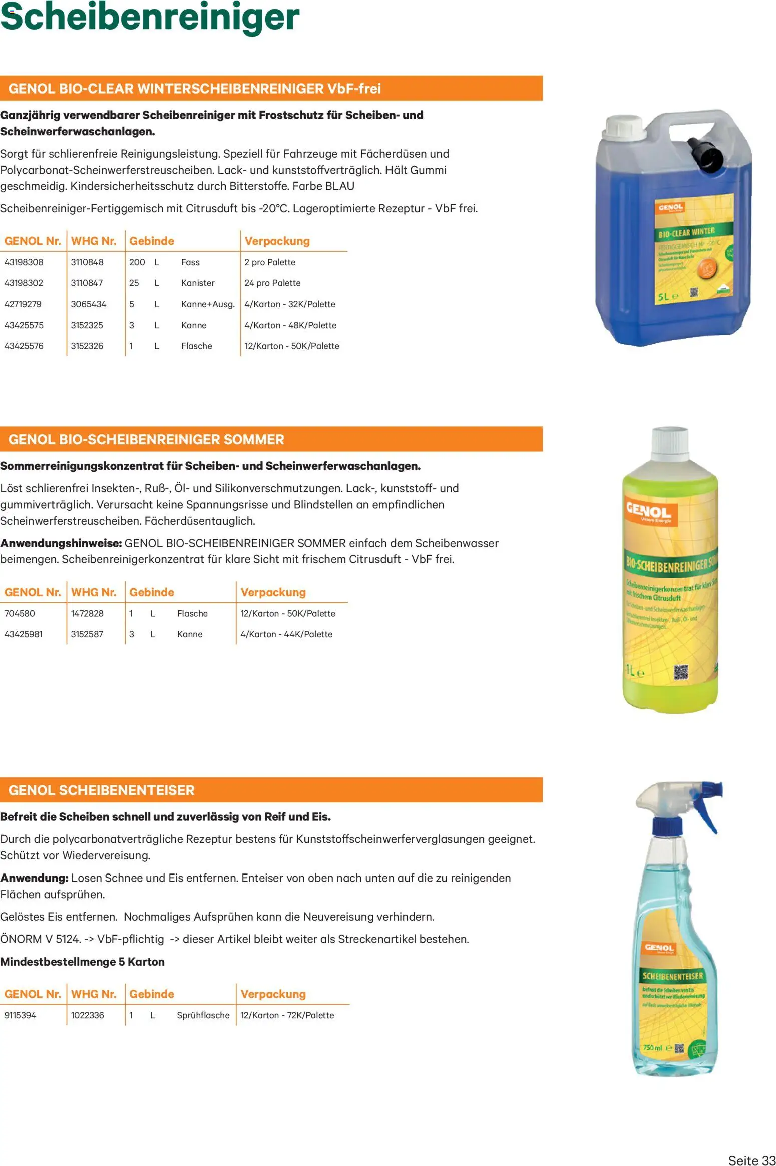 Lagerhaus Genol - Produkt- übersicht gültig ab 03.12.2025 | Seite: 33 | Produkte: Eis, Öl