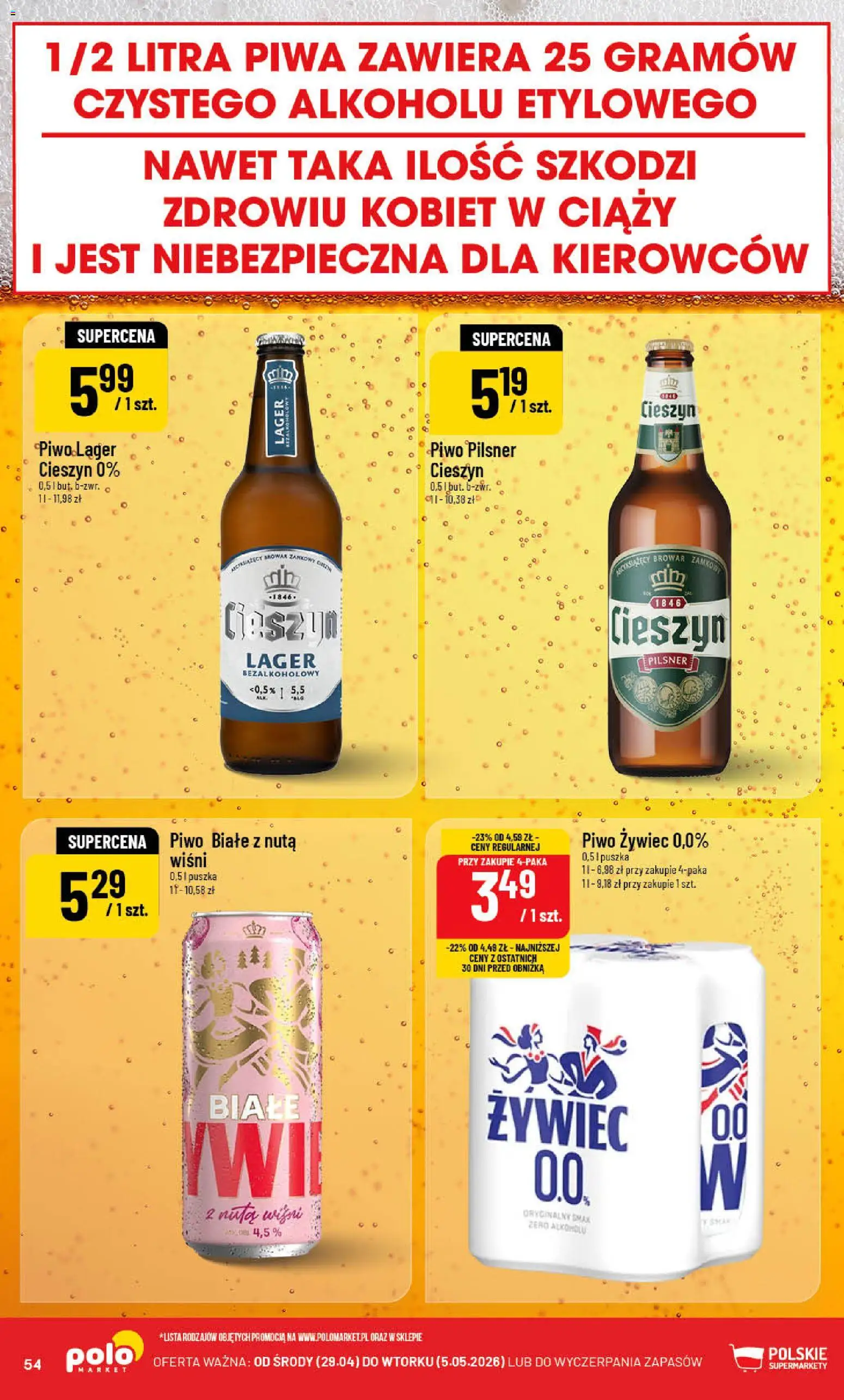 POLOmarket gazetka od 29.04.2026 | Strona: 54 | Produkty: Piwo