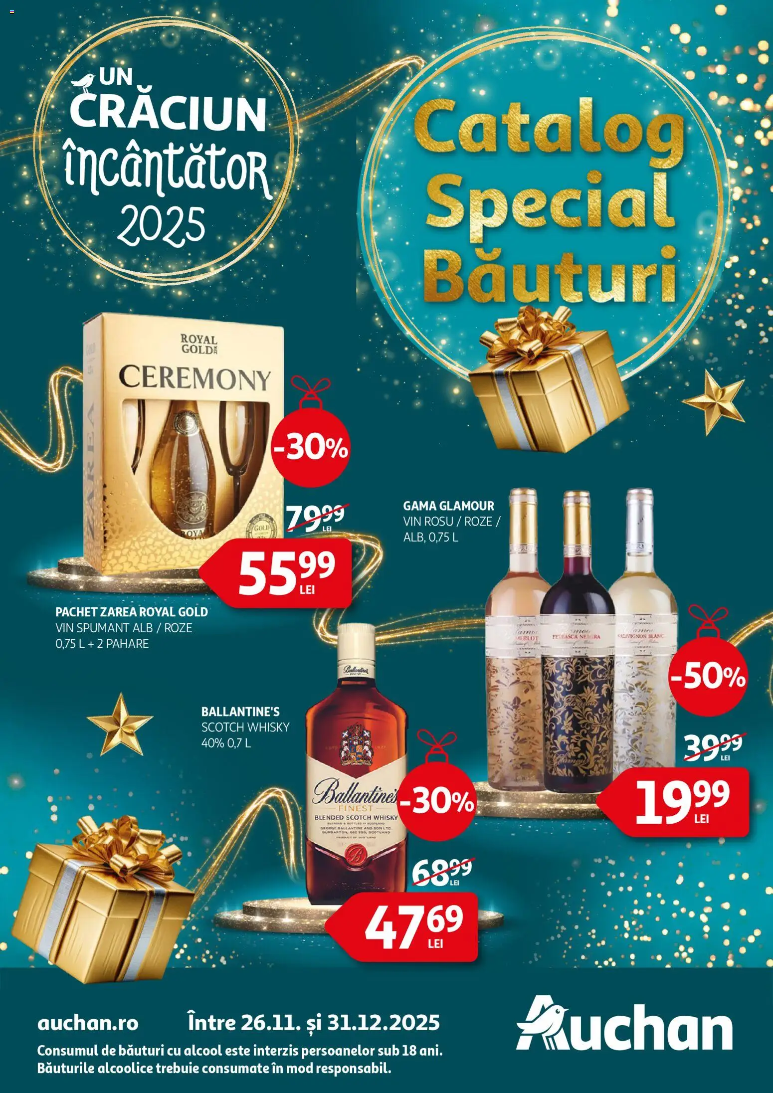 Noul catalog Auchan – valabil de la 26.11.2025 | Pagină: 1 | Produse: Pahare, Vin