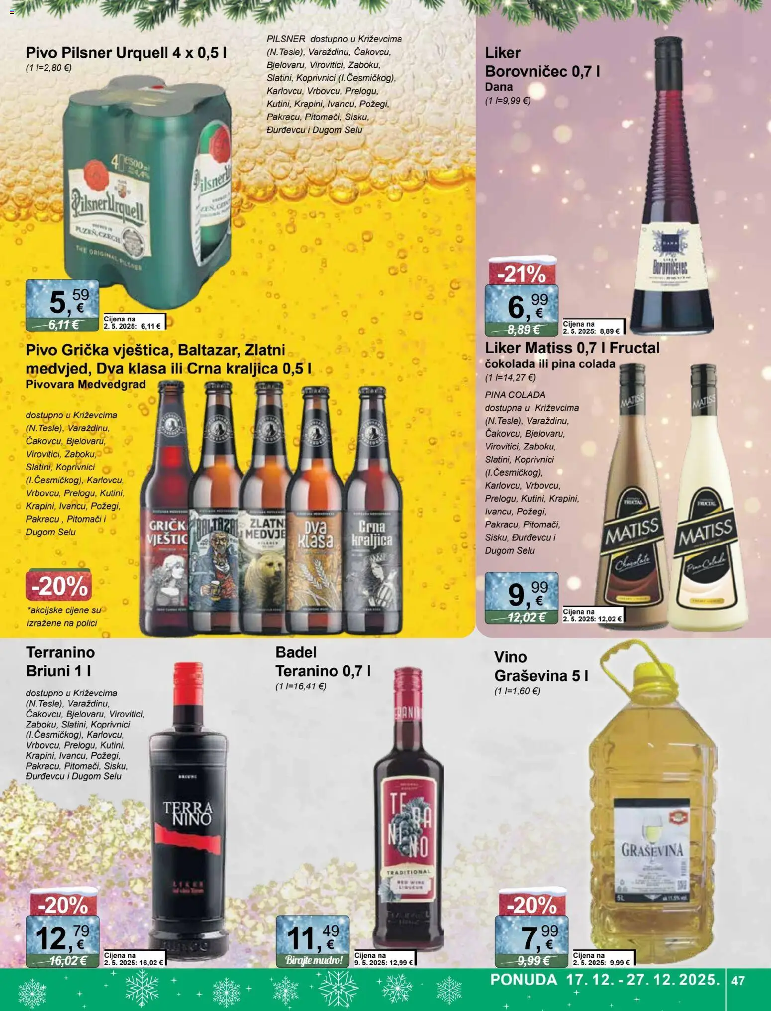 KTC katalog | vrijedi od 17.12.2025 | Stranica: 47 | Proizvodi: Čokolada, Pivo, Liker, Teranino