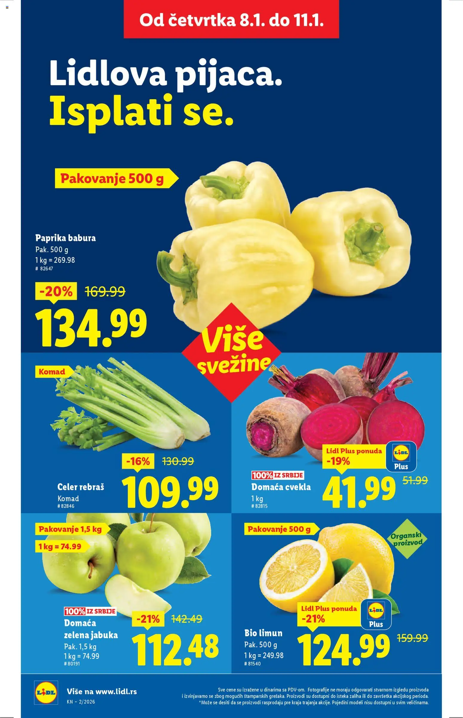 Lidl katalog - važi od 08.01.2026 | Strana: 14 | Proizvode: Cvekla, Paprika, Limun, Celer