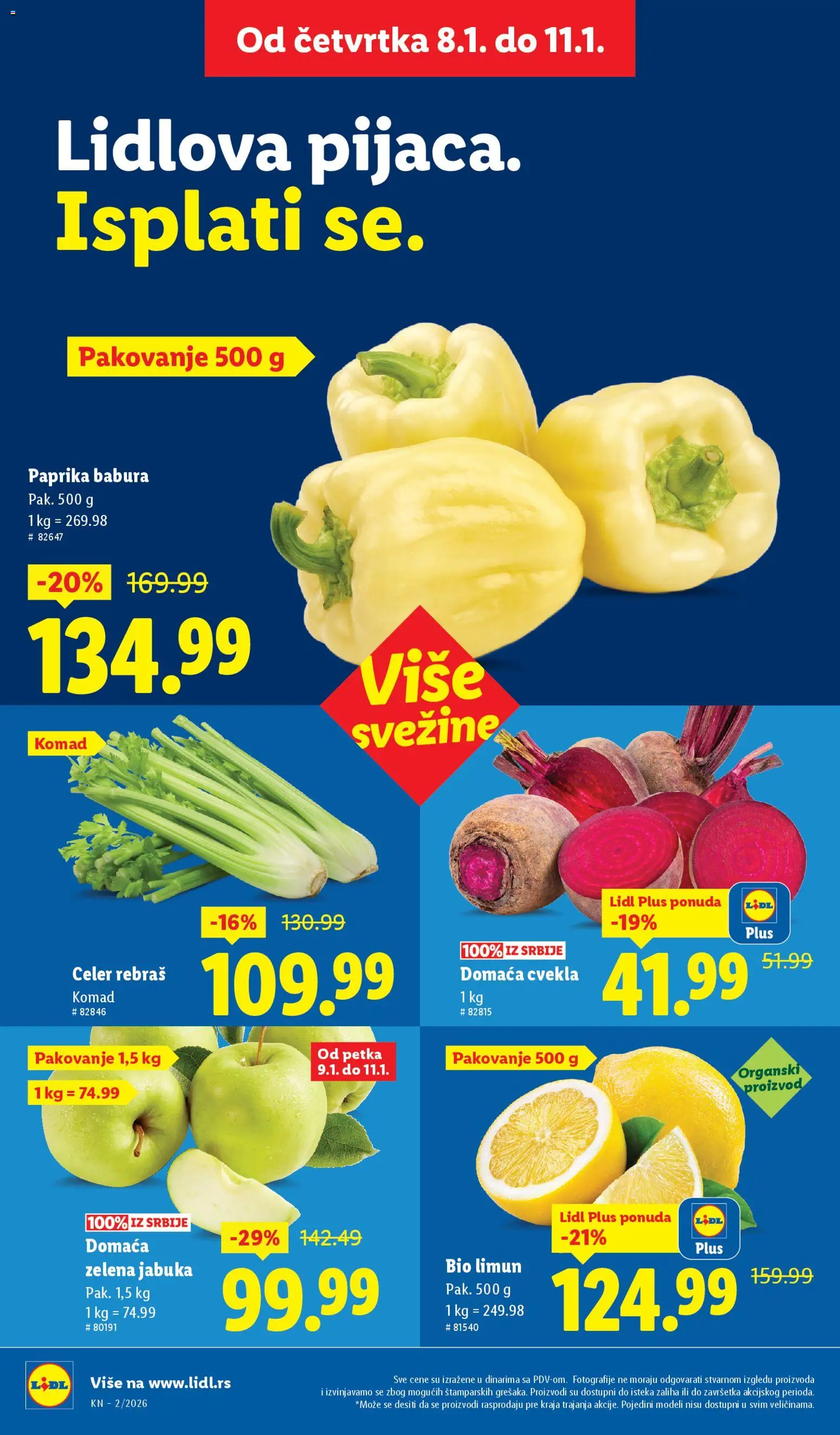 Lidl katalog - važi od 08.01.2026 | Strana: 14 | Proizvode: Cvekla, Paprika, Limun, Paprika babura