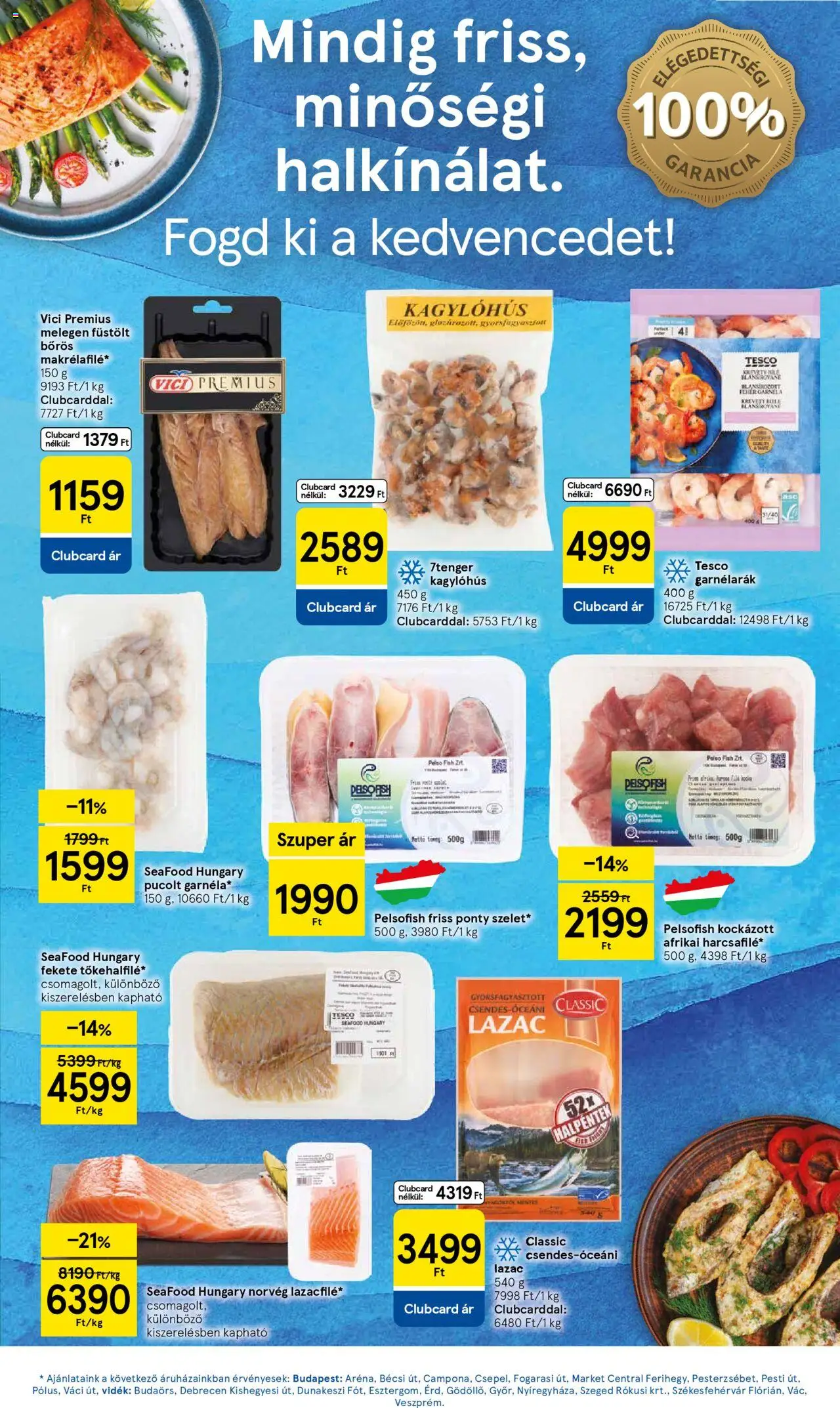 Tesco akciós ujság - amely érvényes a következő dátumtól: 11.09.2025 | Oldal: 19 | Termékek: Ponty, Lazac