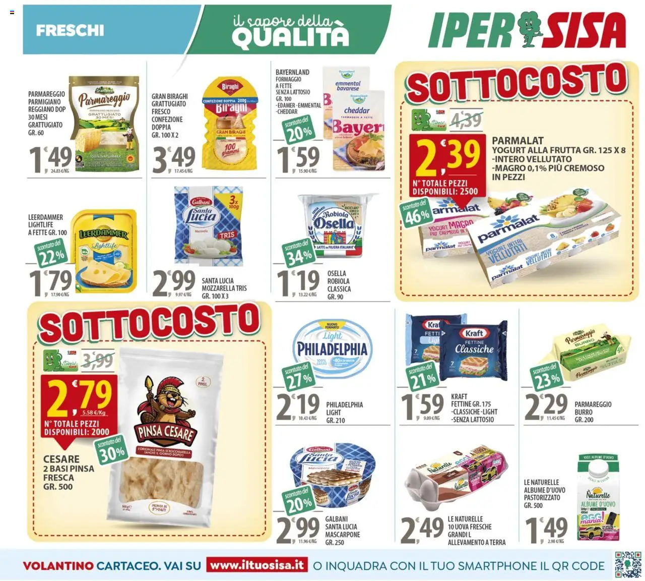 Volantino SISA del 14.10.2025 | Pagina: 7 | Prodotti: Yogurt, Formaggio, Parmigiano, Emmental