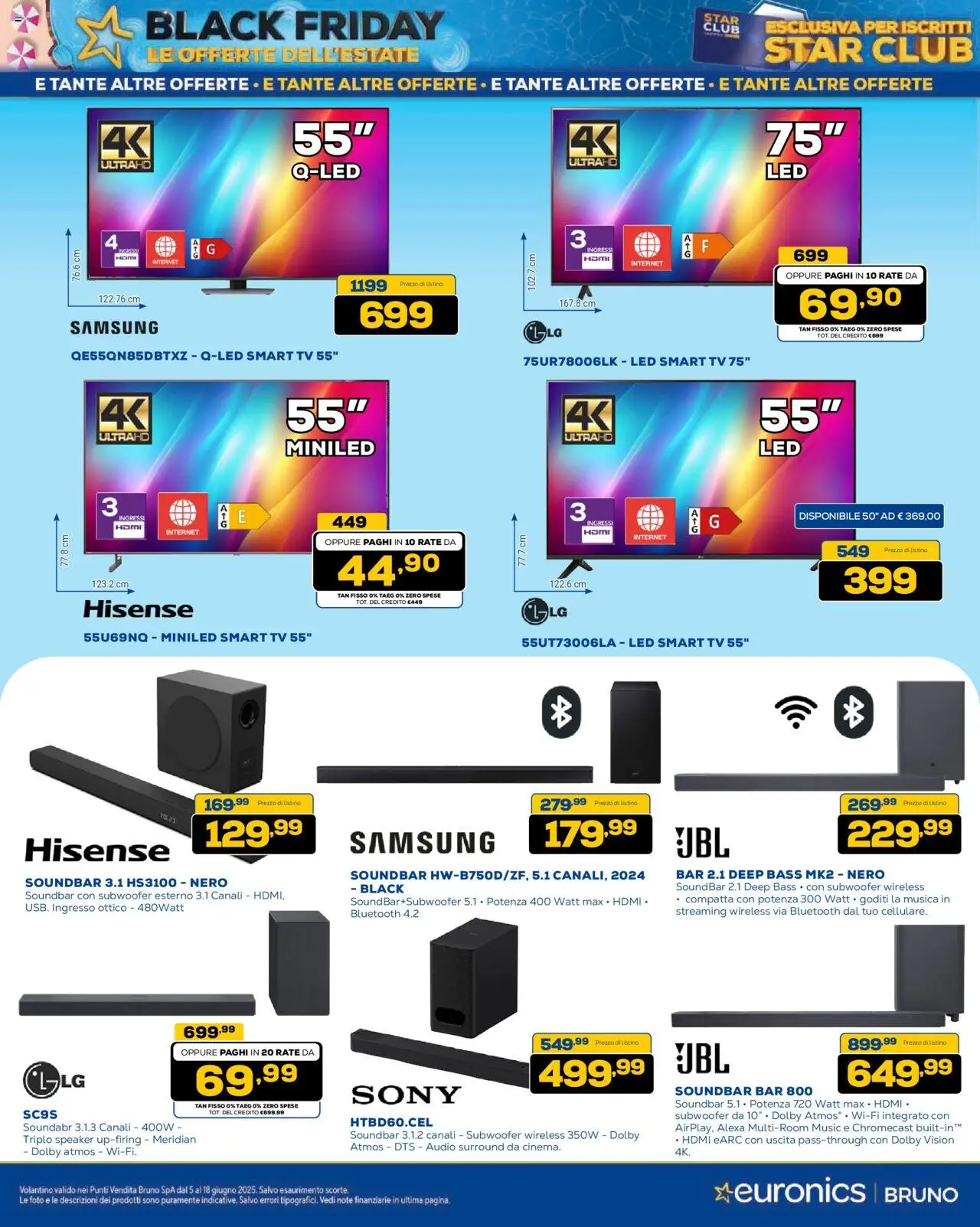 Volantino Euronics del 05.06.2025 | Pagina: 31 | Prodotti: smart TV, Soundbar, TV, Speaker