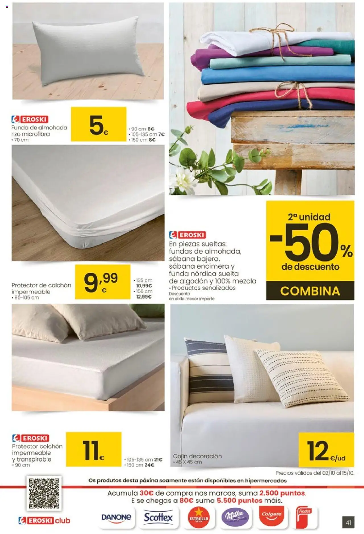 Eroski - Ofertón  │ válido desde el 02.10.2025 | Página: 41 | Productos: Colchon, Funda, Almohada, Cojín
