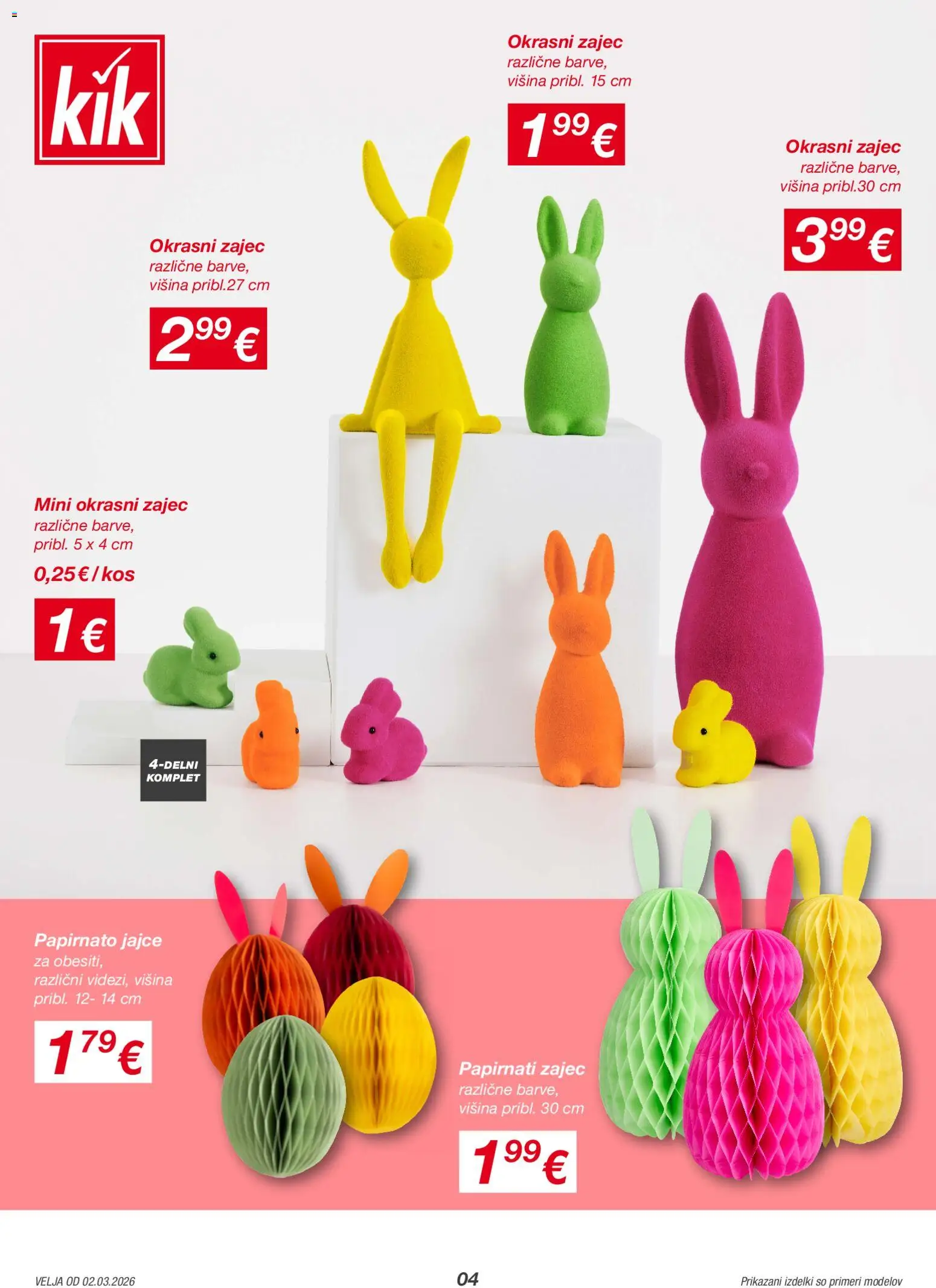 Novi Kik katalog ponudbe – veljaven od 02.03.2026 | Stran: 4 | Izdelki: Kos