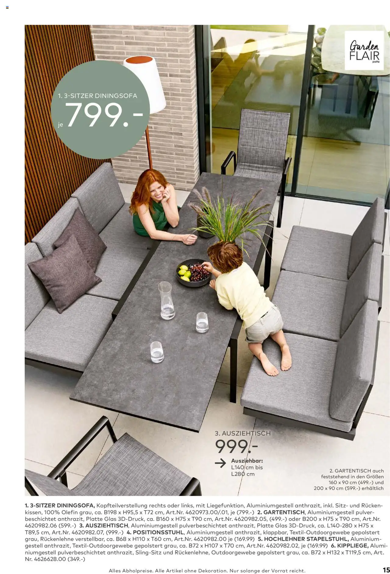 Porta! - Outdoor - Gartenmöbelkatalog 2025 - gültig ab dem 02.03.2025 | Seite: 15