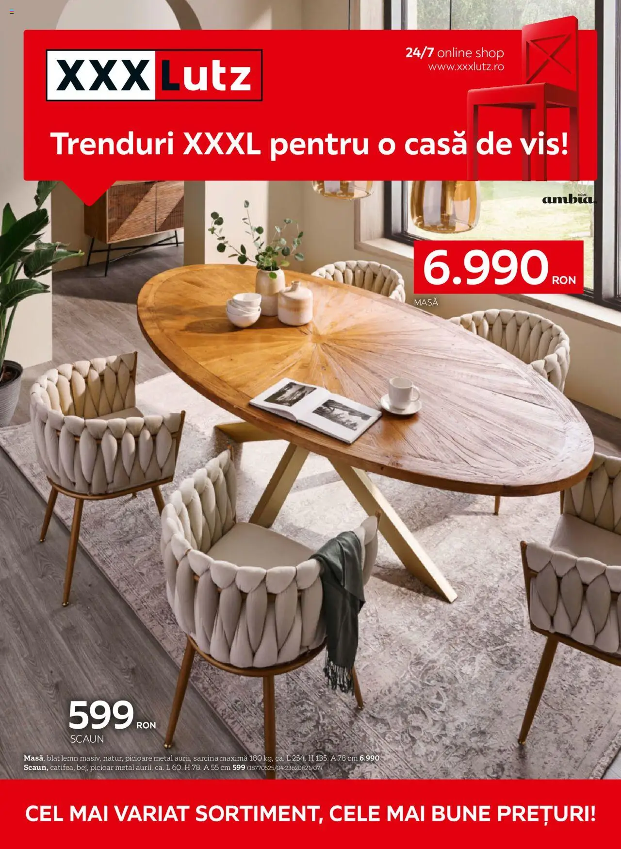 Noul catalog XXXLutz – valabil de la 05.05.2025 | Pagină: 1 | Produse: Masă, Scaun