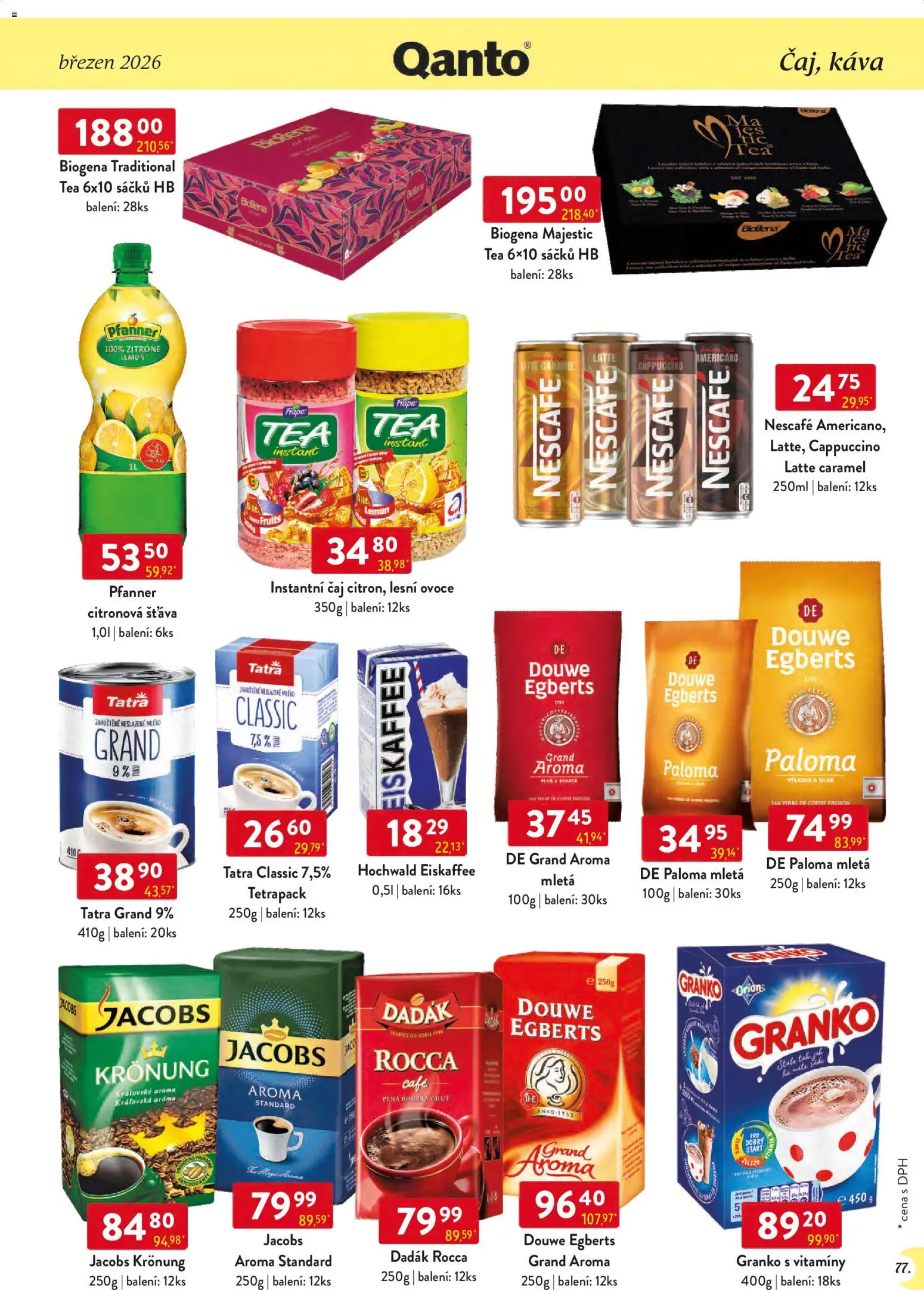 Astur & Qanto leták - Velkoobchod 03/2026 od 01.03.2026 | Strana: 77 | Produkty: Ovoce, Granko, Eiskaffee, Douwe Egberts