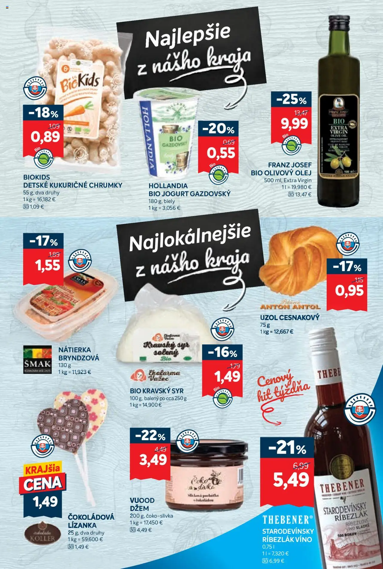 Kraj leták │ platný od 10.07.2025 | Strana: 3 | Produkty: Olej, Víno, Olivový olej, Bryndza