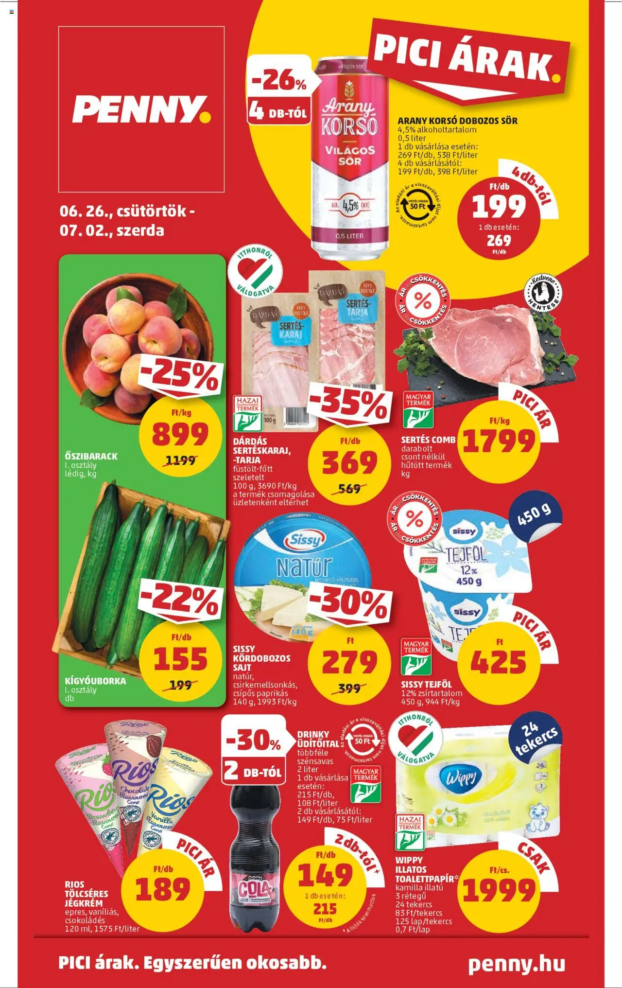 PENNY akciós ujság - amely érvényes a következő dátumtól: 26.06.2025 | Oldal: 1