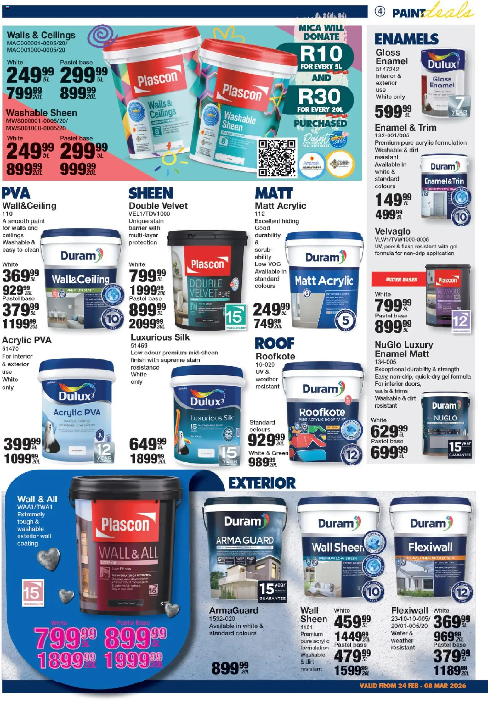 New MICA catalogue – valid from 24.02.2026 | Page: 4 | Products: Paint, Enamel, Water, Scrub