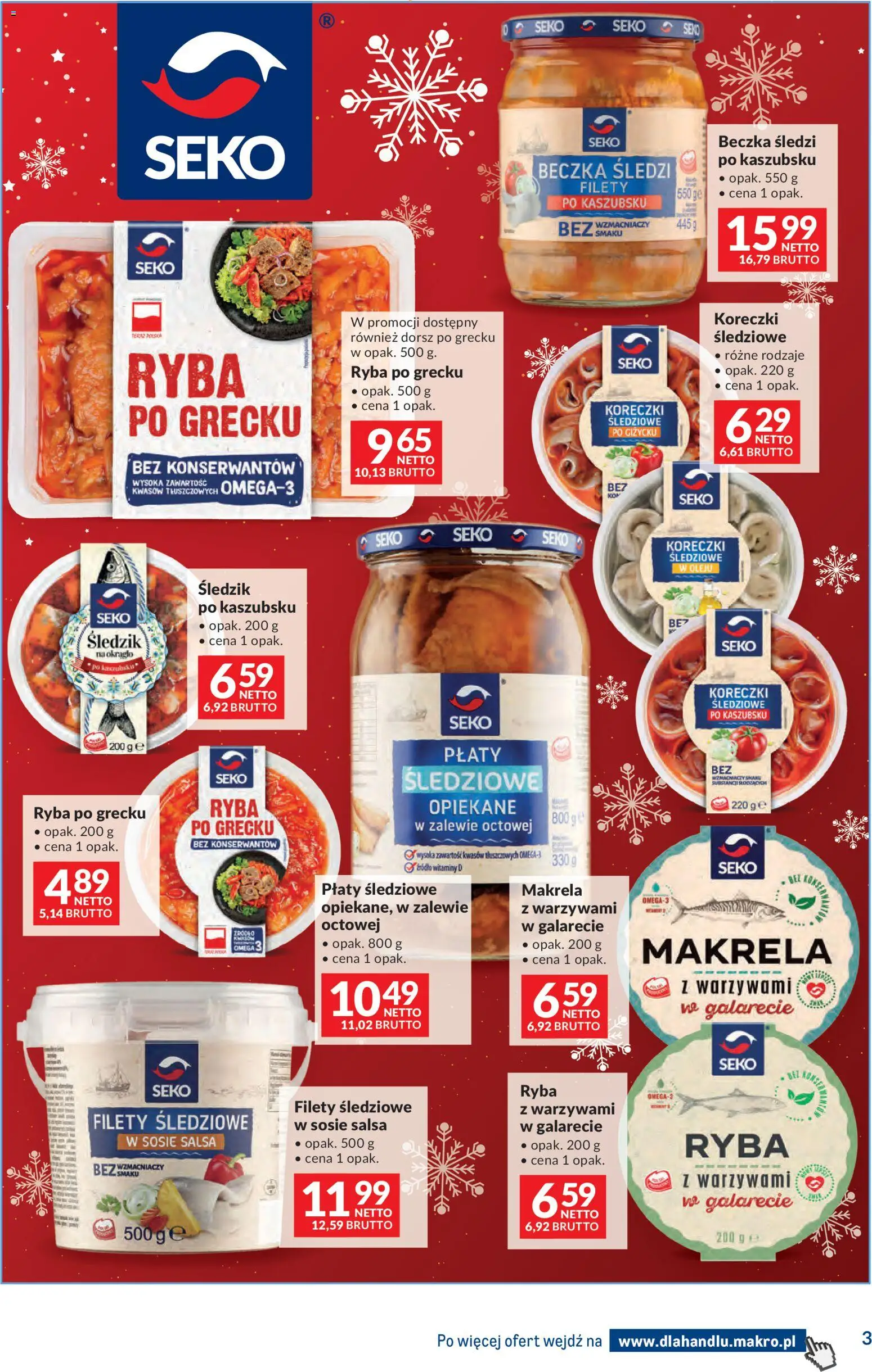 Makro Gazetka - Dystrybucja do sklepów od 07.01.2026 | Strona: 3 | Produkty: Dorsz, Makrela, Ryba po grecku, Ryba