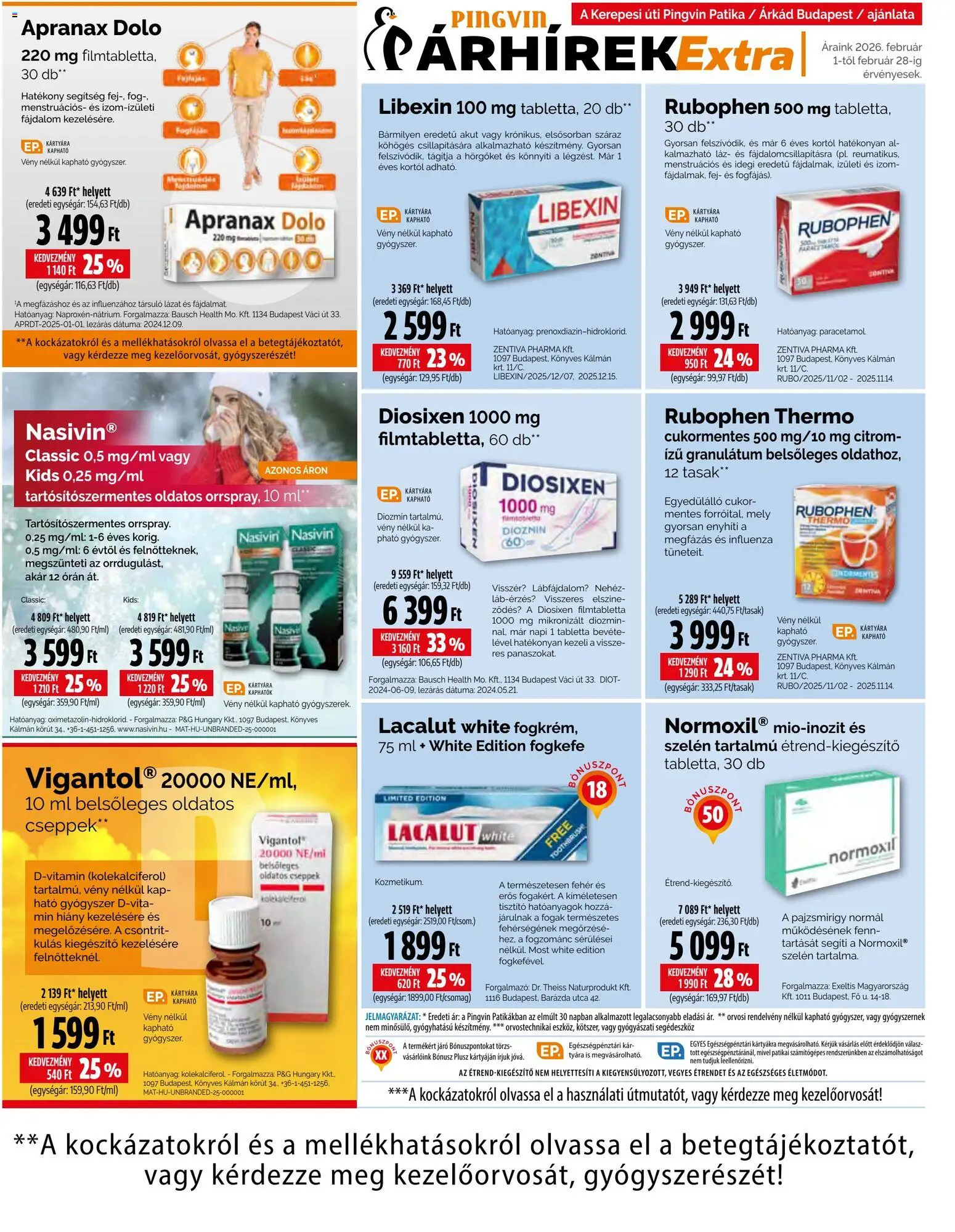 Pingvin Patika akciós ujság - amely érvényes a következő dátumtól: 01.02.2026 | Oldal: 13 | Termékek: Fogkefe, Cukor, Citrom