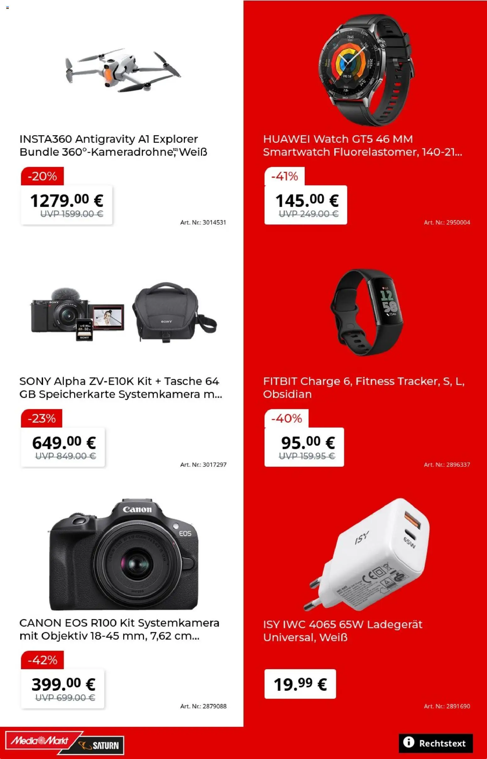 Media Markt Prospekt 	 – gültig ab 23.03.2026 | Seite: 5 | Produkte: Huawei, Sony, Ladegerät, Systemkamera