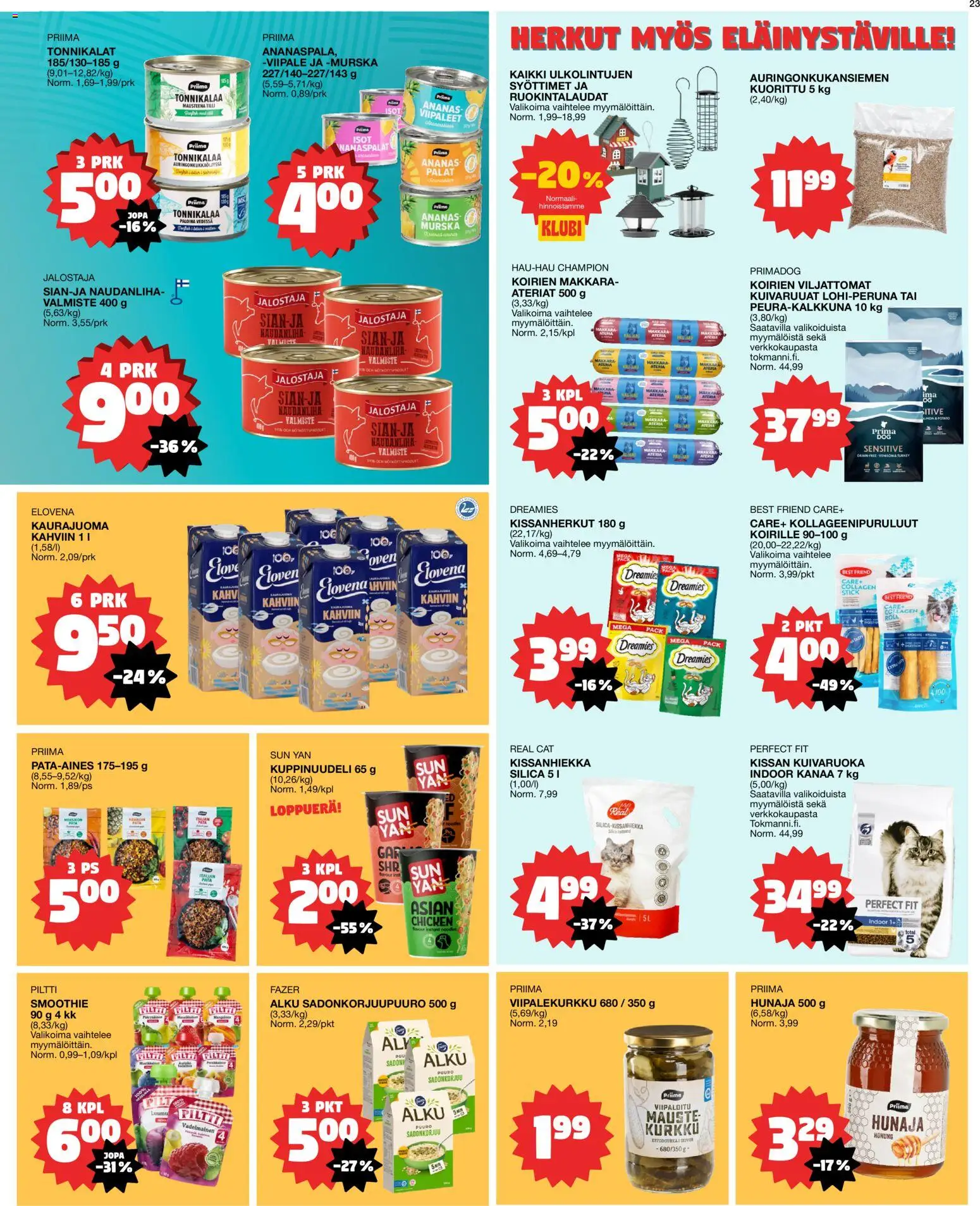 Tokmanni tarjoukset – voimassa 05.01.2026 alkaen | Sivu: 23 | Tuotteet: Makkara, Kaurajuoma, Ananas, Kurkku