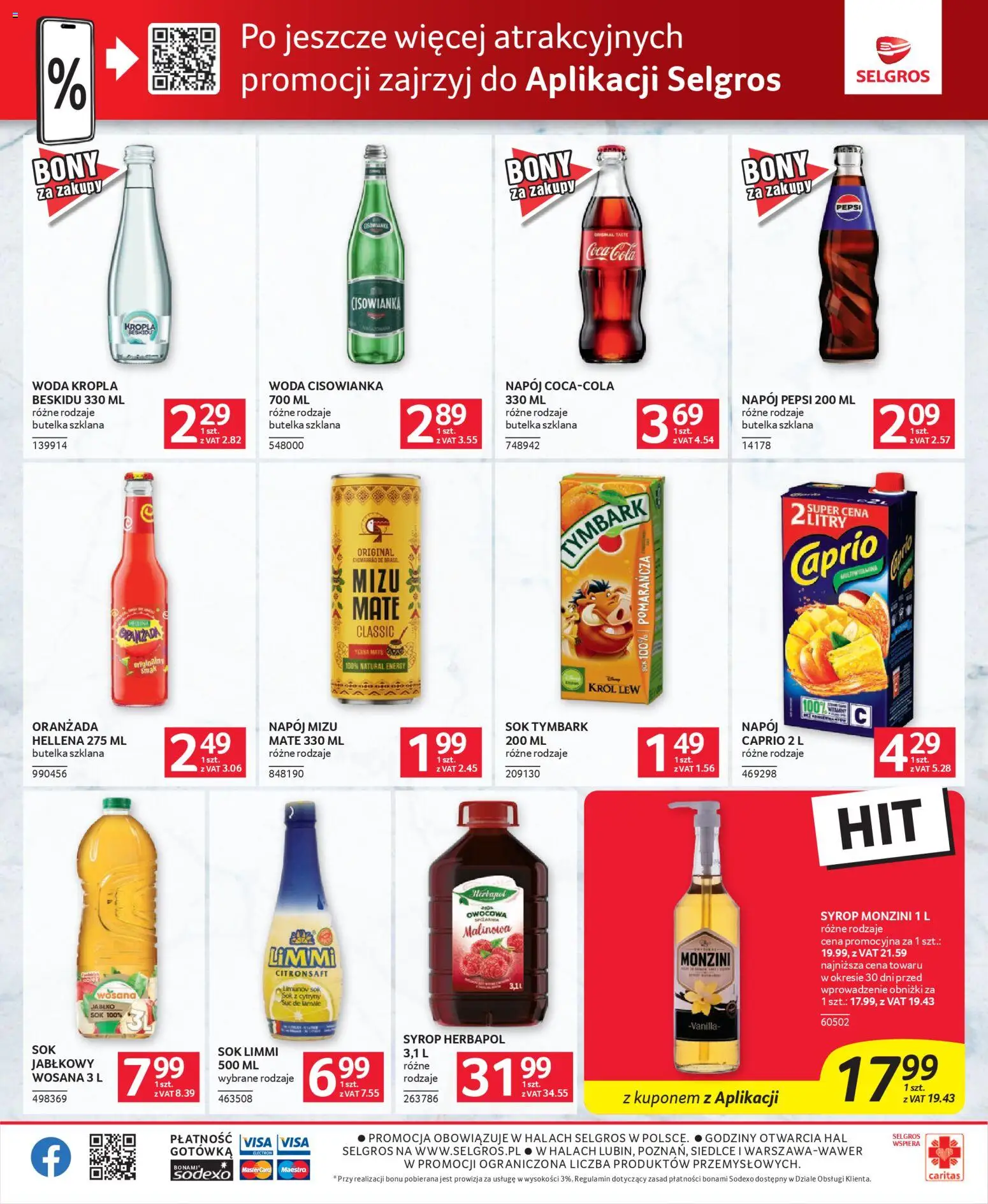 Selgros cash&carry Gazetka - Oferta dla gastronomii od 22.01.2026 | Strona: 14 | Produkty: Syrop, Pepsi, Cytryny, Woda